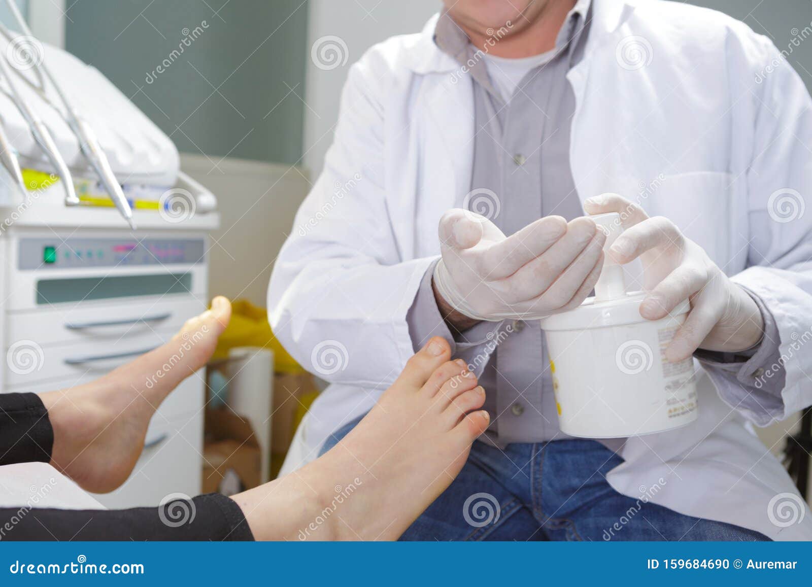 Foot massage with cream stock photo. Image of close 159684690