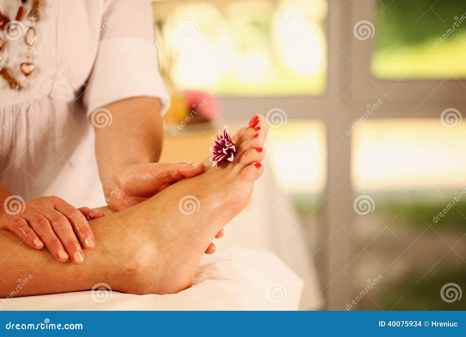 Foot massage in the Spa stock photo. Image of natural 40075934
