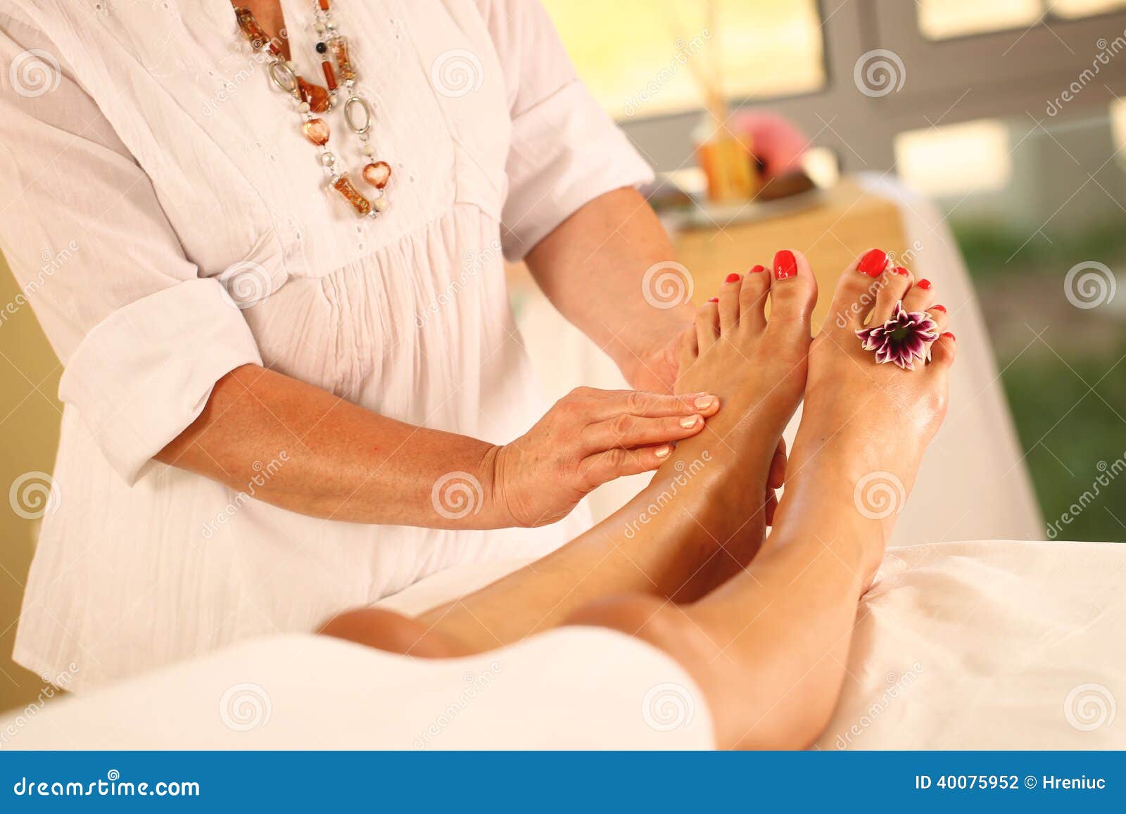 Foot massage in the Spa stock photo. Image of physical 40075952