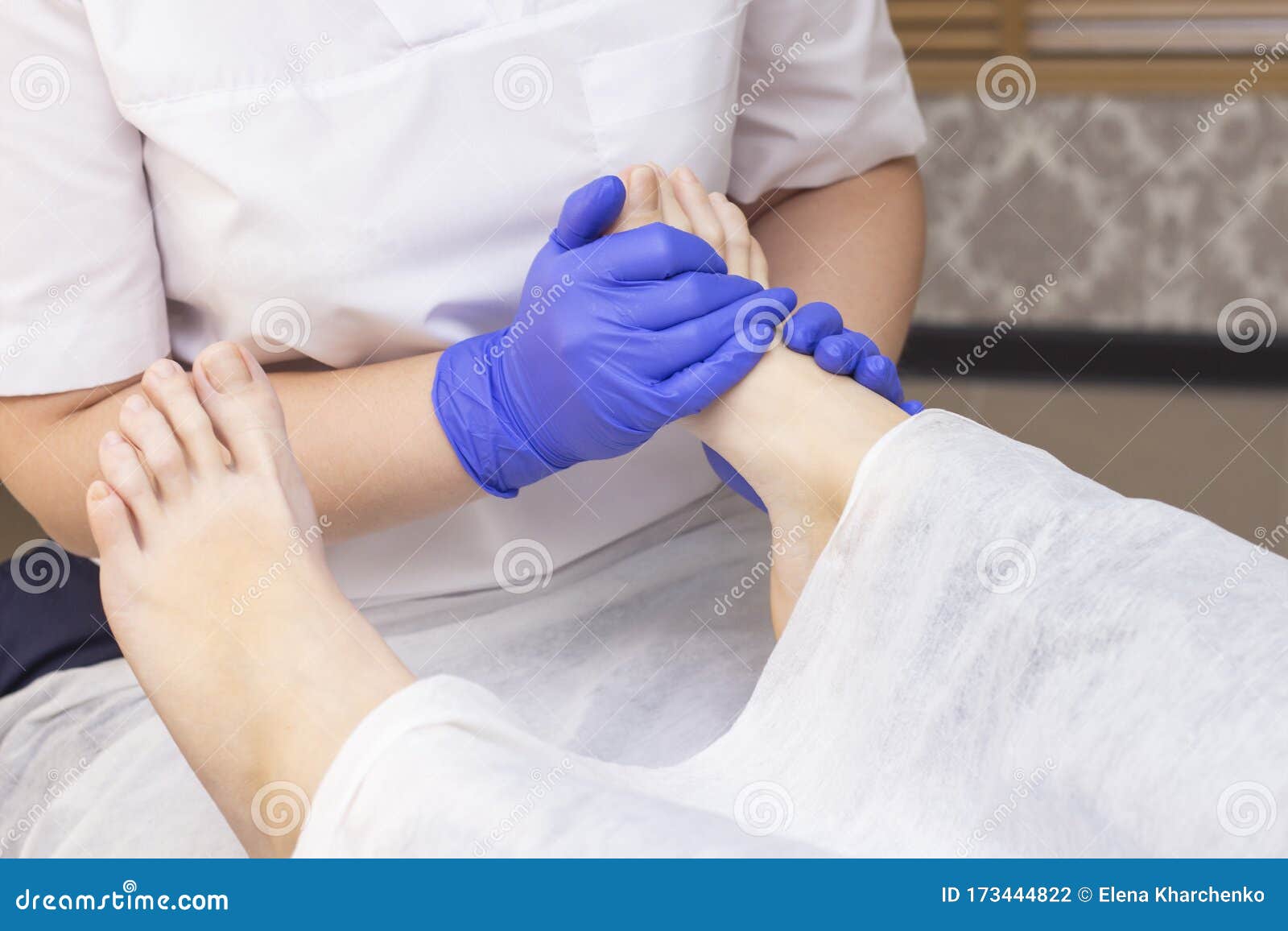 Foot Massage In Spa Salon Closeup Foot Massage Relax