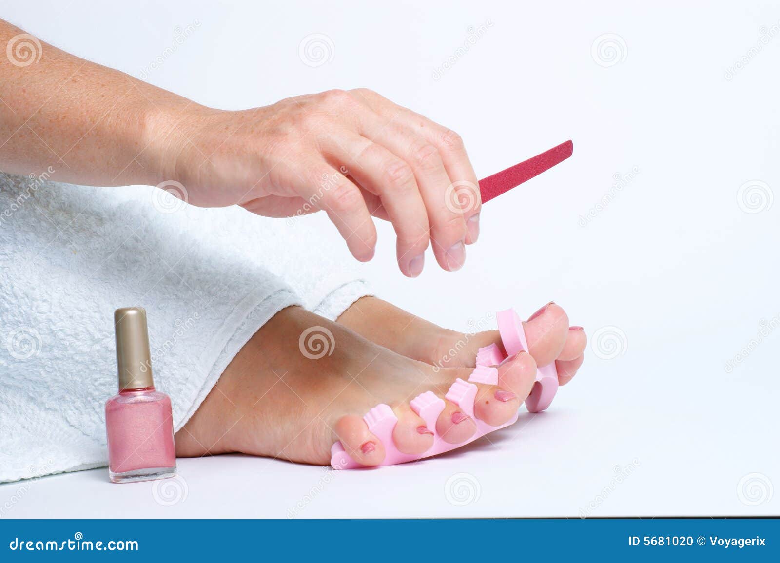 Foot pedicure applying stock photo. Image of cute, varnish - 5681020