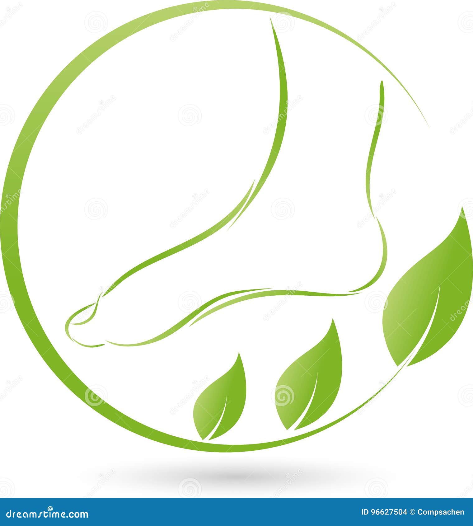 foot and plant, leaves, foot care and orthopedics logo