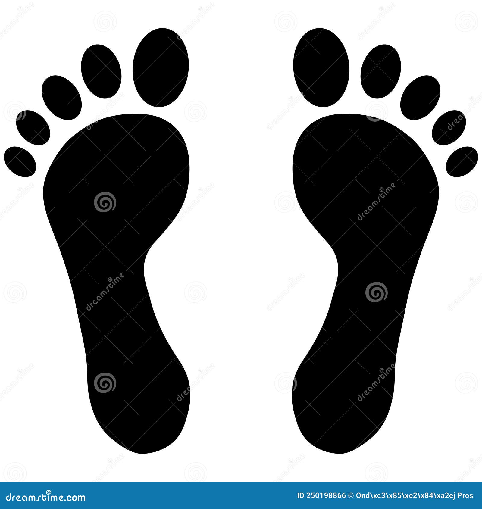 Foot Print Human Sign, Track Walking Design Icon, Outline Vector ...