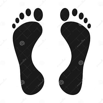 Foot Print Icon. Bare Foot Print Black on White Feet Icon Vector Stock ...