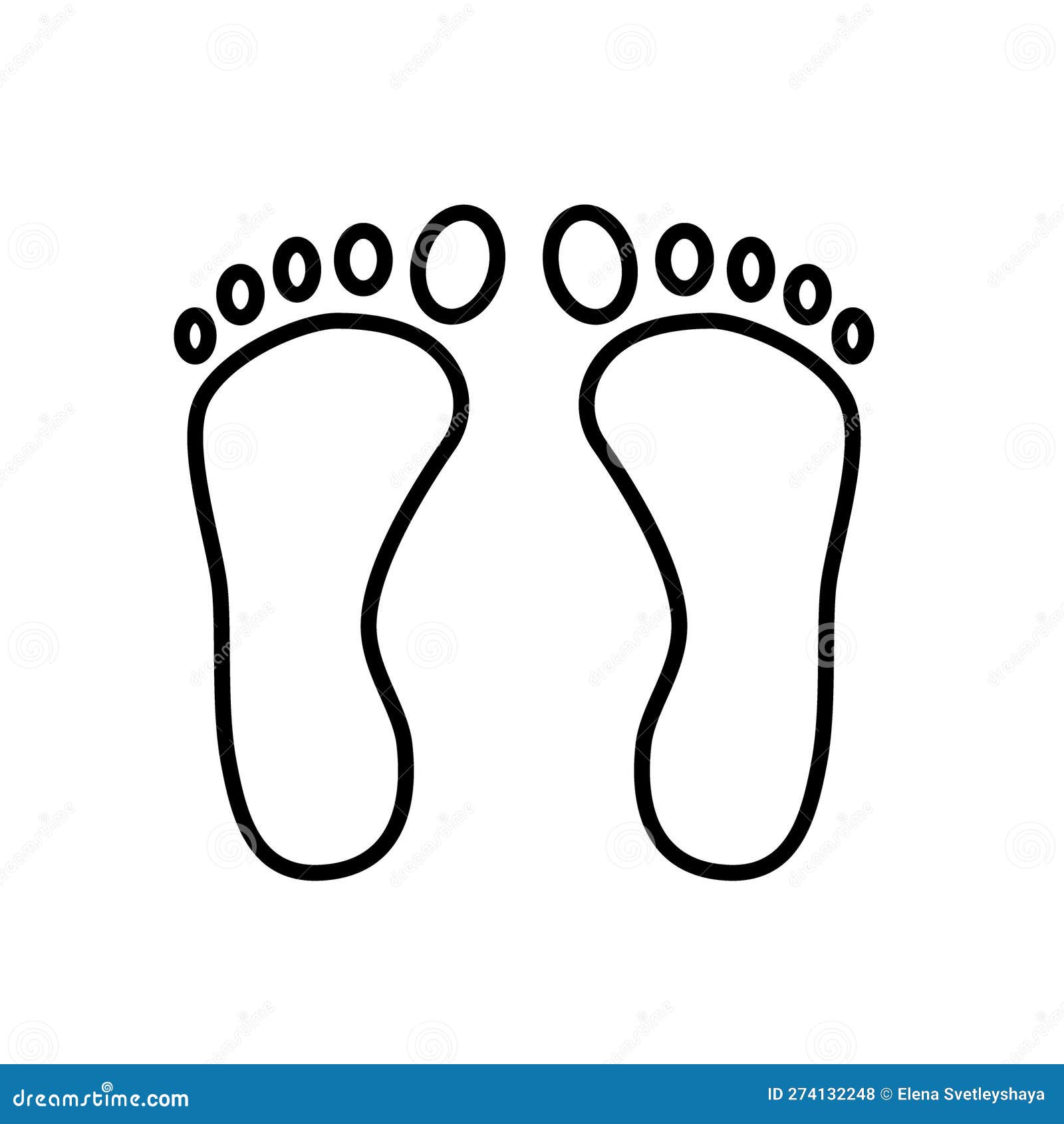 Foot Print Icon. Outline Black on White Naked Foot Print Simple Icon ...