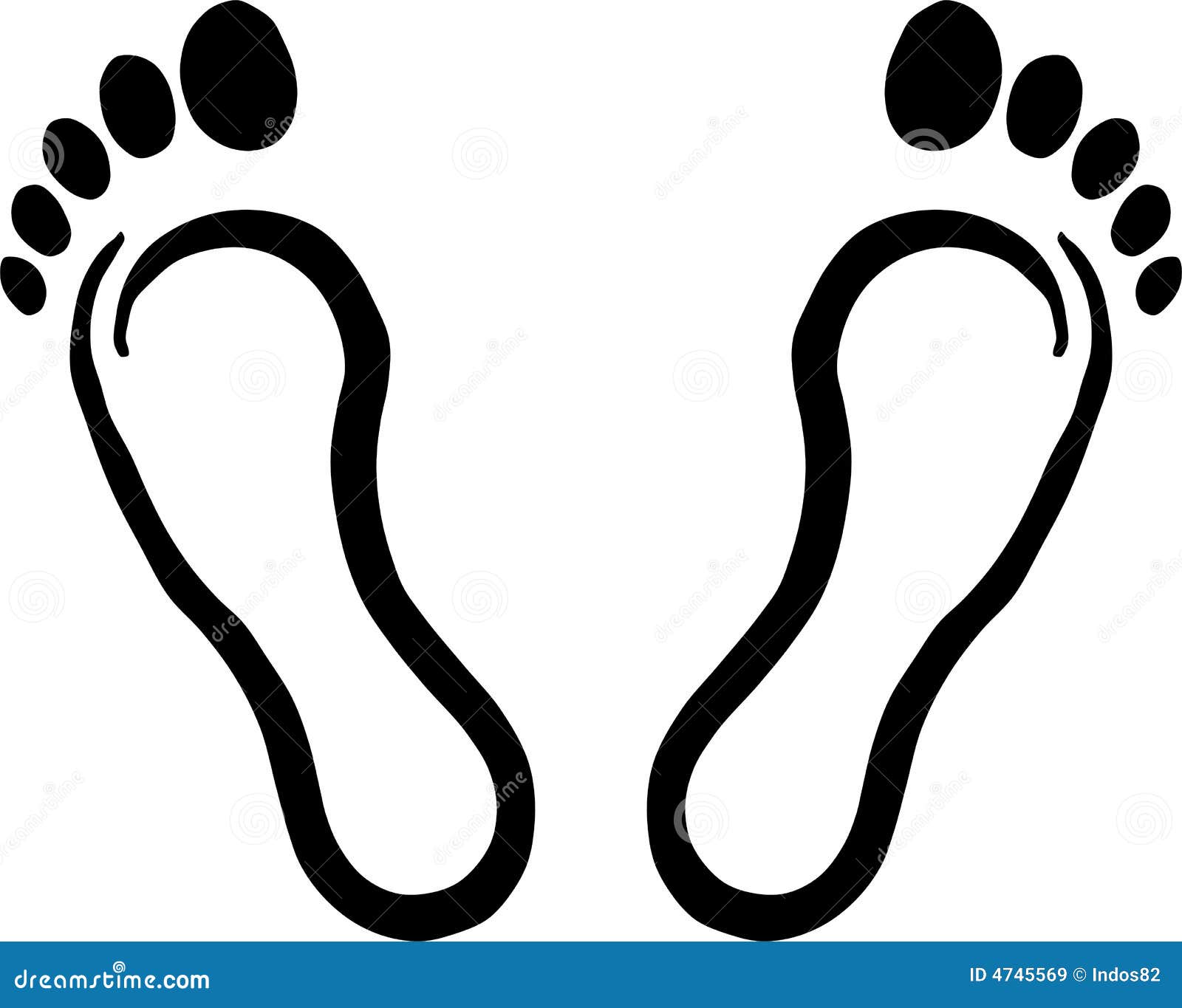 Foot prints stock vector. Illustration of silhouette, single - 4745569