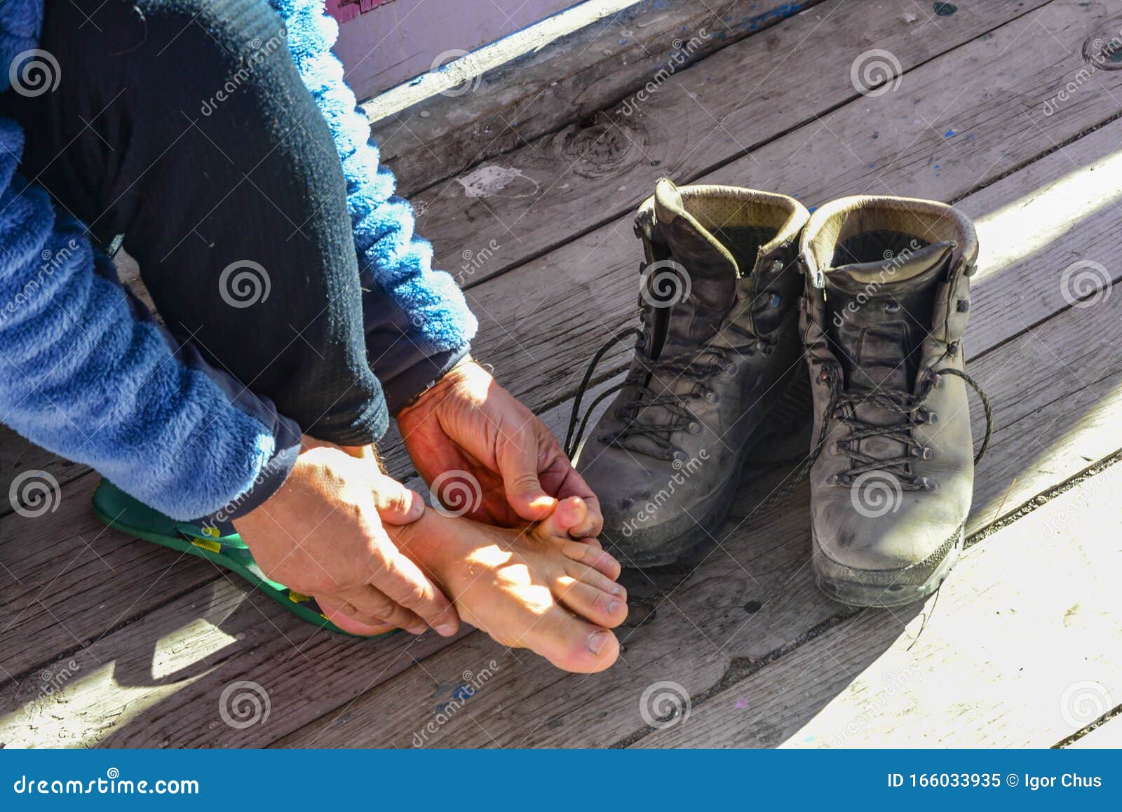 Foot Problems on a Mountain Hike 2017 Stock Image Image of hiker