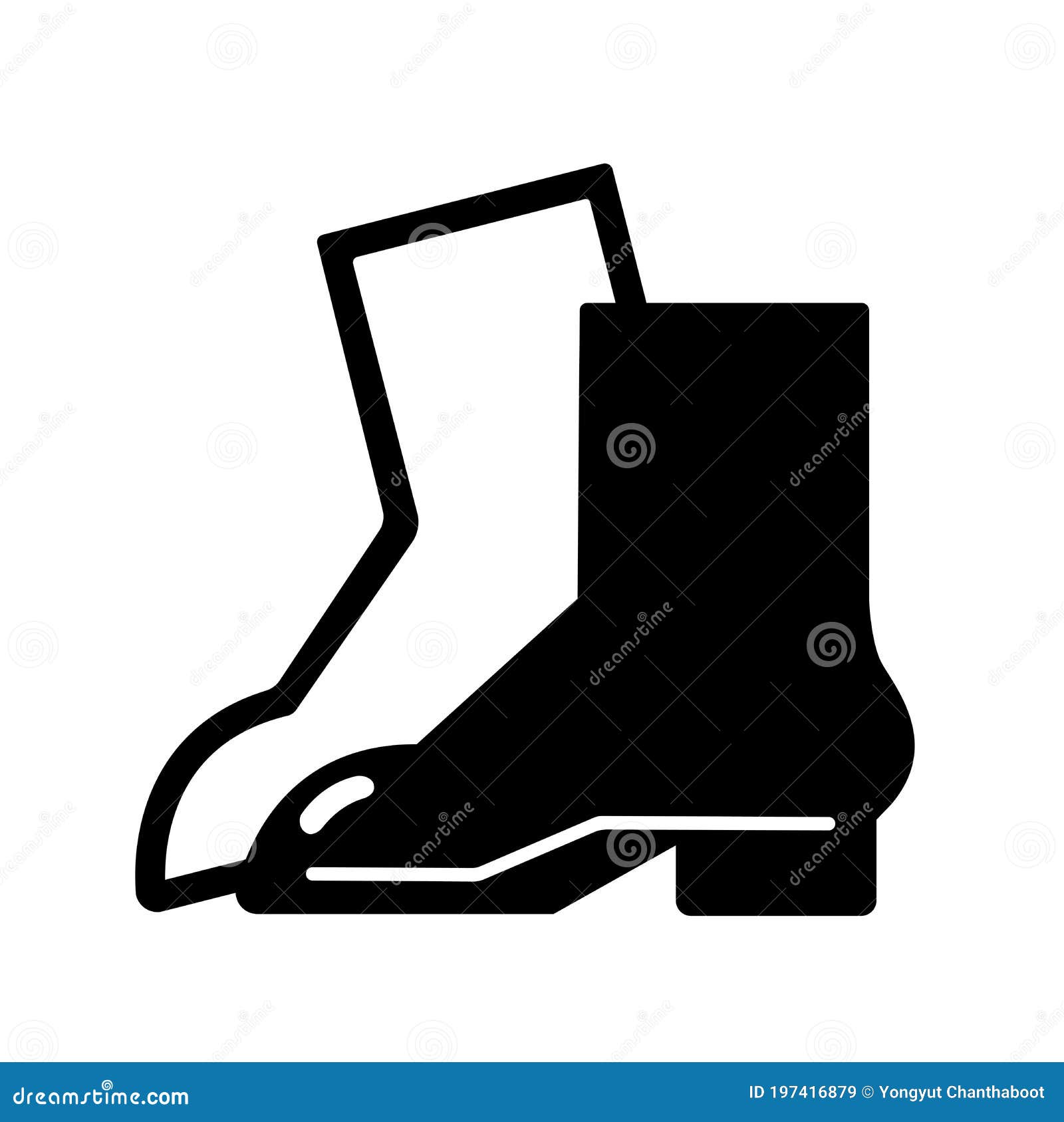 Foot Protection Black Icon,Vector Illustration, Isolated on White ...
