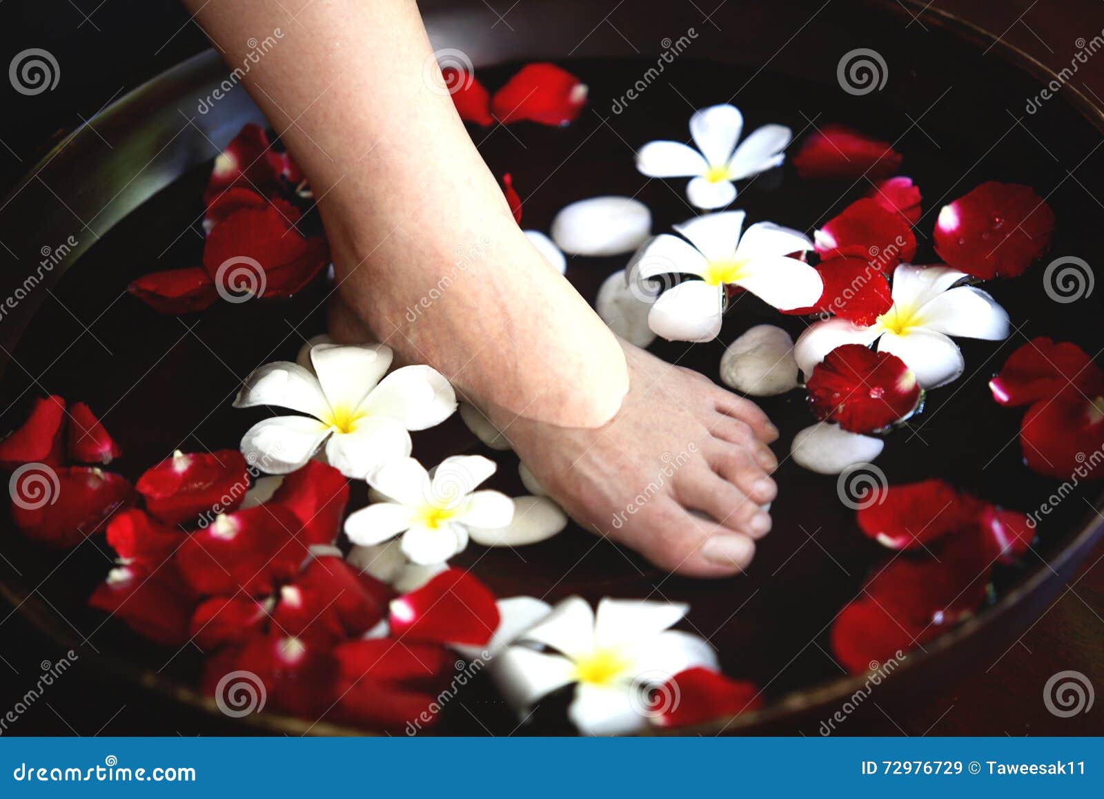 Foot spa massage stock image. Image of relax, rose, healthy 72976729