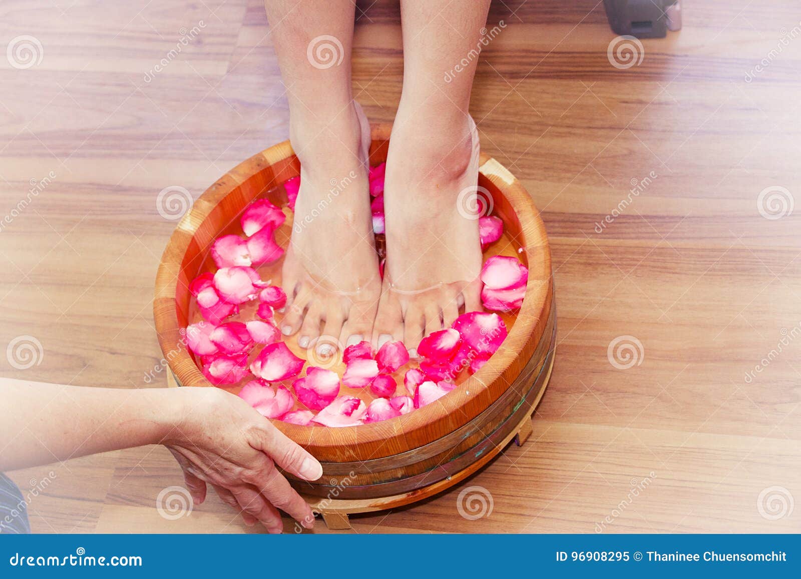 Foot spa stock image. Image of personal, flower, scrub 96908295