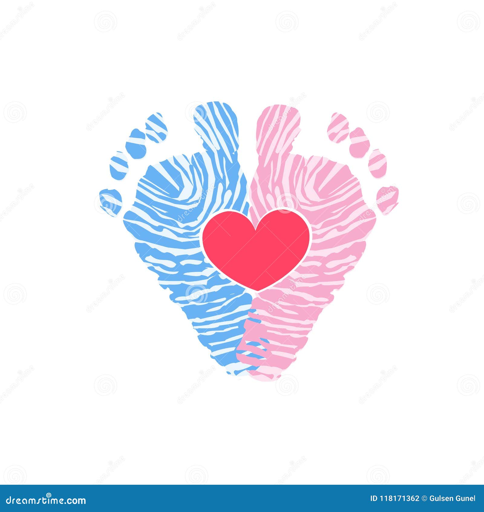 foot steps. baby girl. baby boy. twin baby icon. baby gender reveal. baby foot print made of finger prints