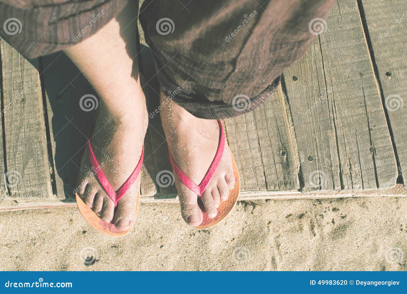Foot in thongs stock photo. Image of relax, flops, sandals - 49983620