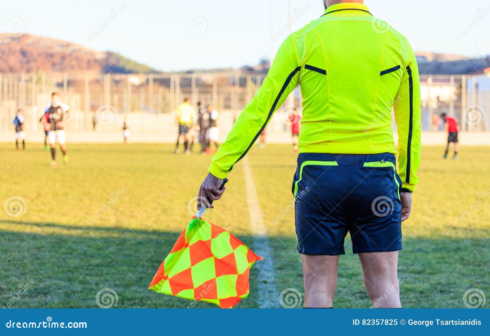 Football Assistant Referee in Action Stock Image - Image of athlete