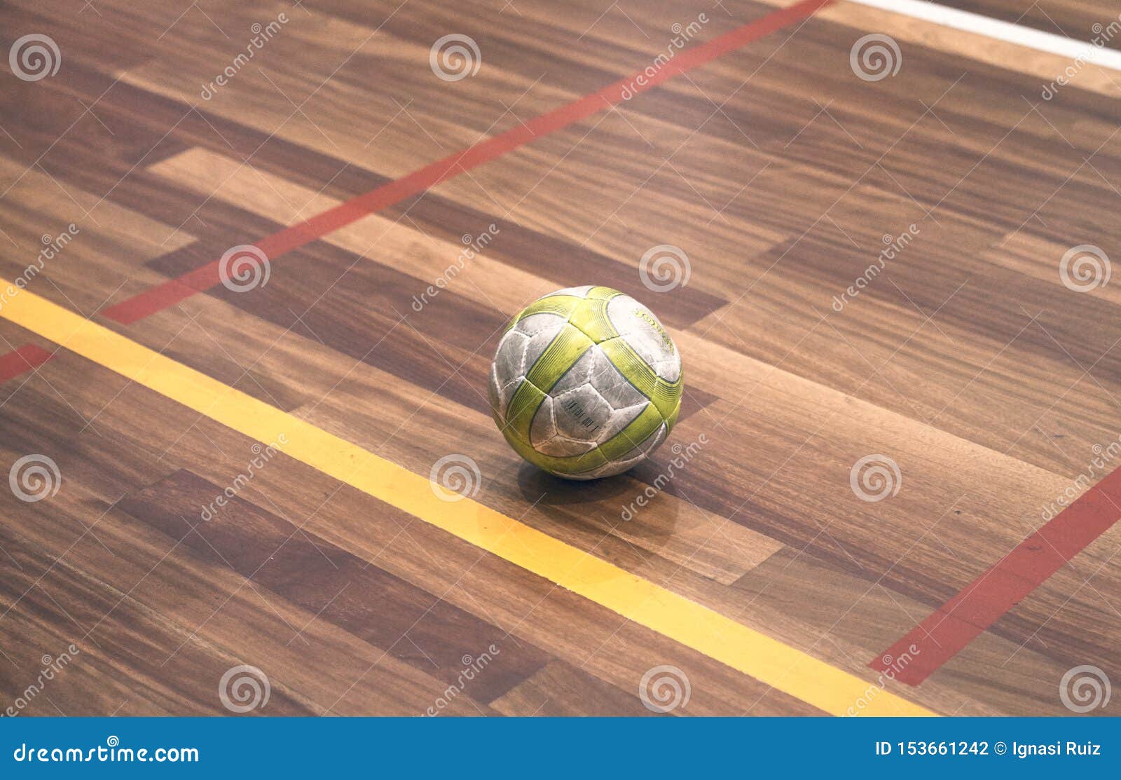 Football Ball on the Court. Stock Photo Image of growth, football