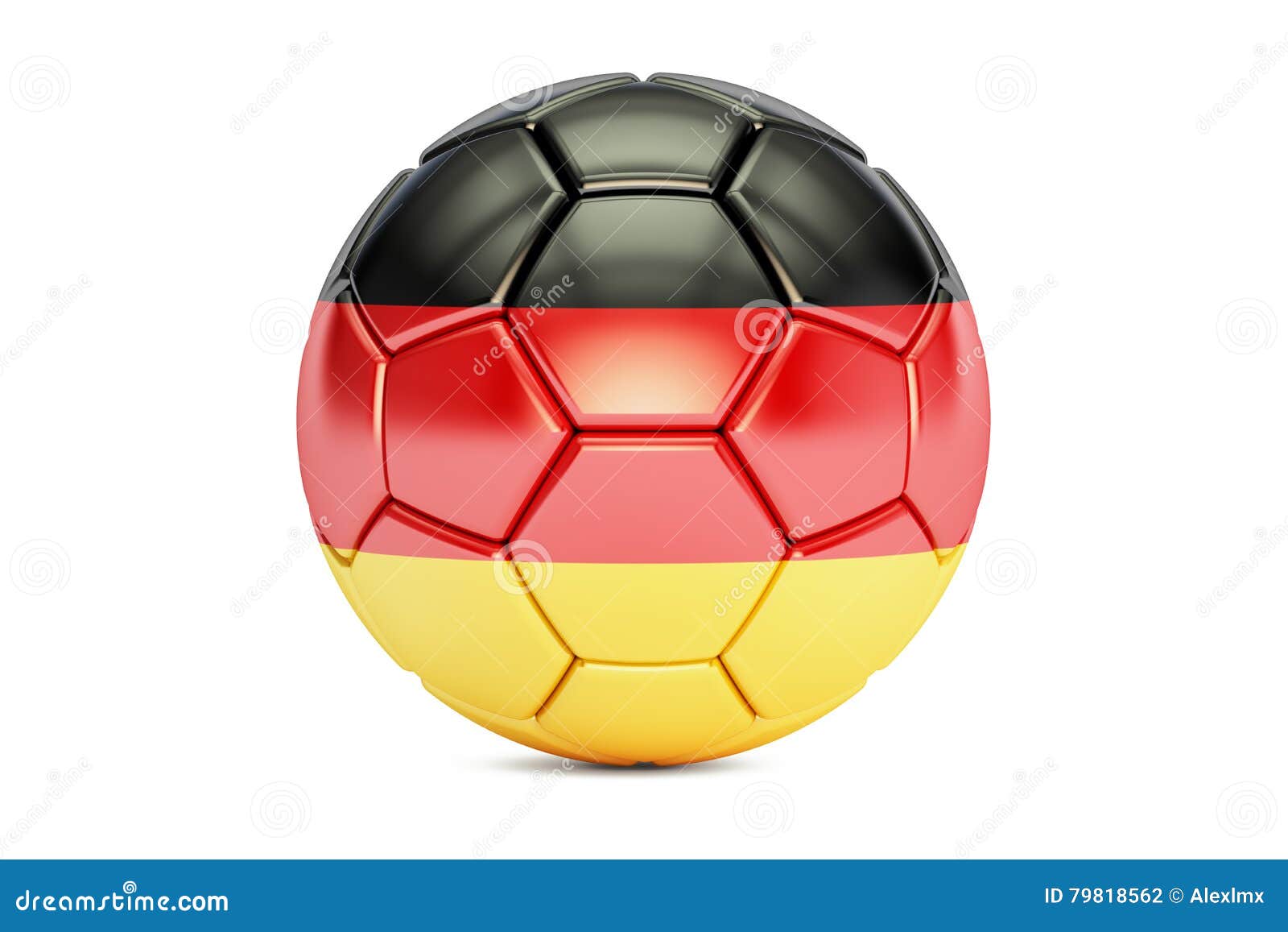Football Ball with Flag of Germany, 3D Rendering Stock Illustration