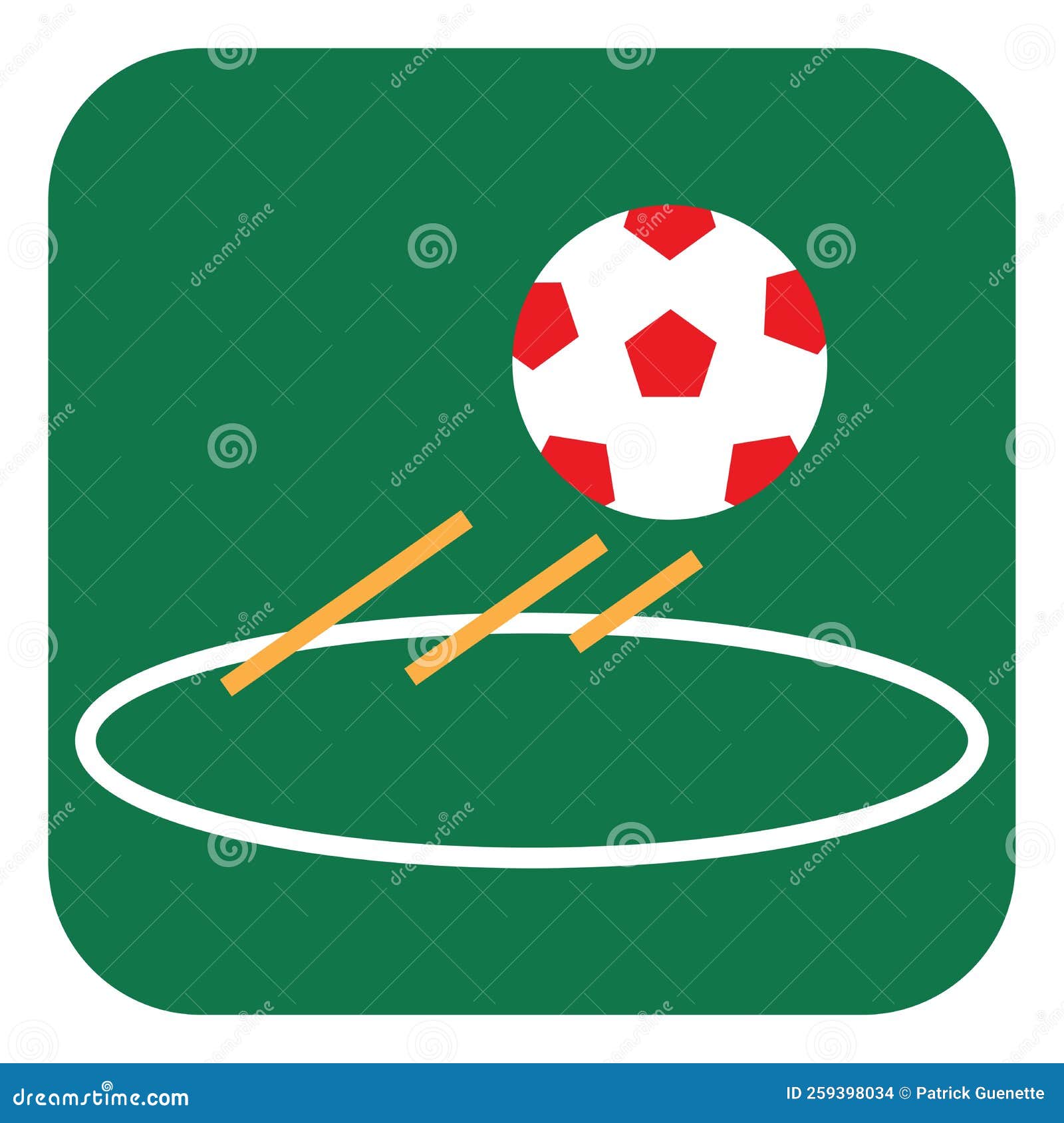 Football Ball Hits the Post, Icon Stock Vector Illustration of sign
