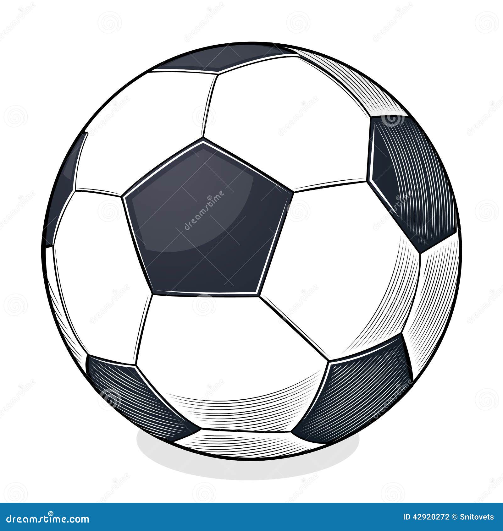  Football  Ball  Isolated On White Background Color Line Art 