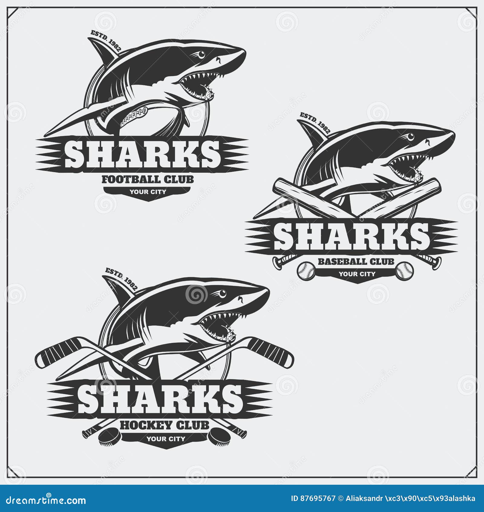 Great white shark sign logo on a background Vector Image