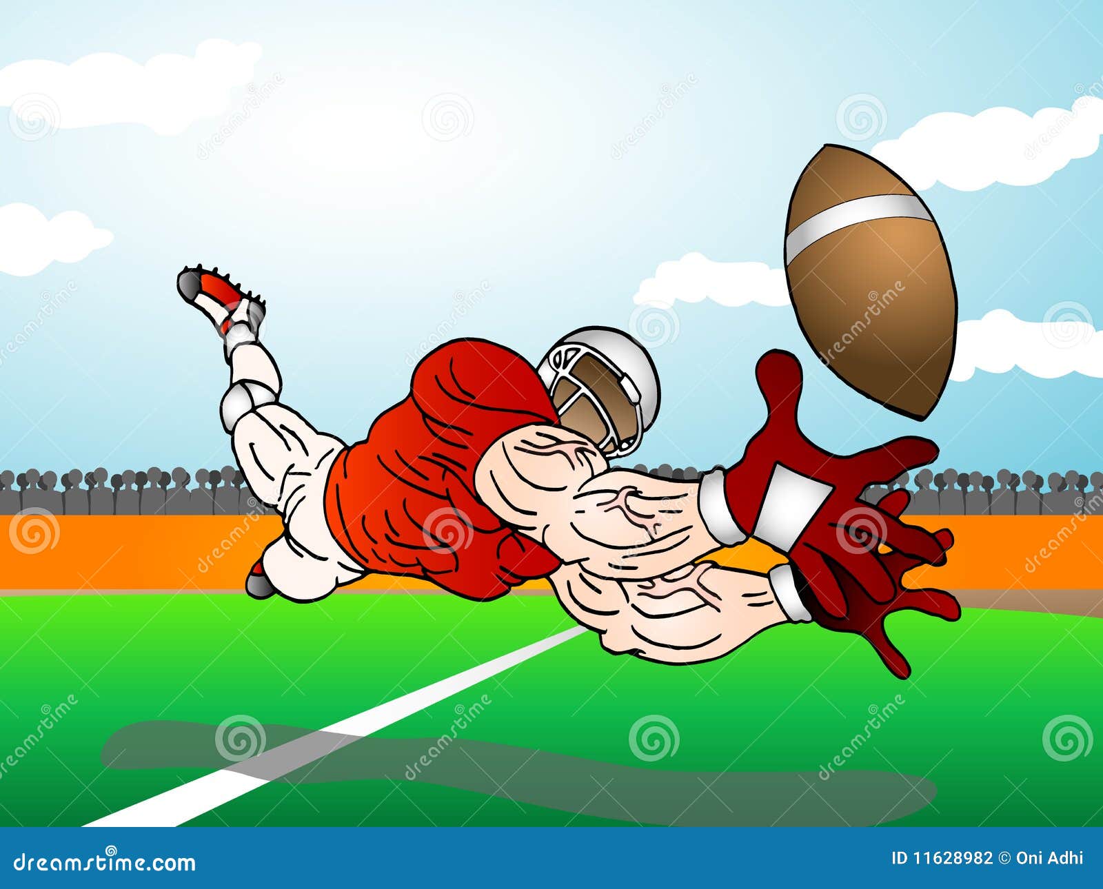 Football catcher stock illustration. Illustration of impact 11628982