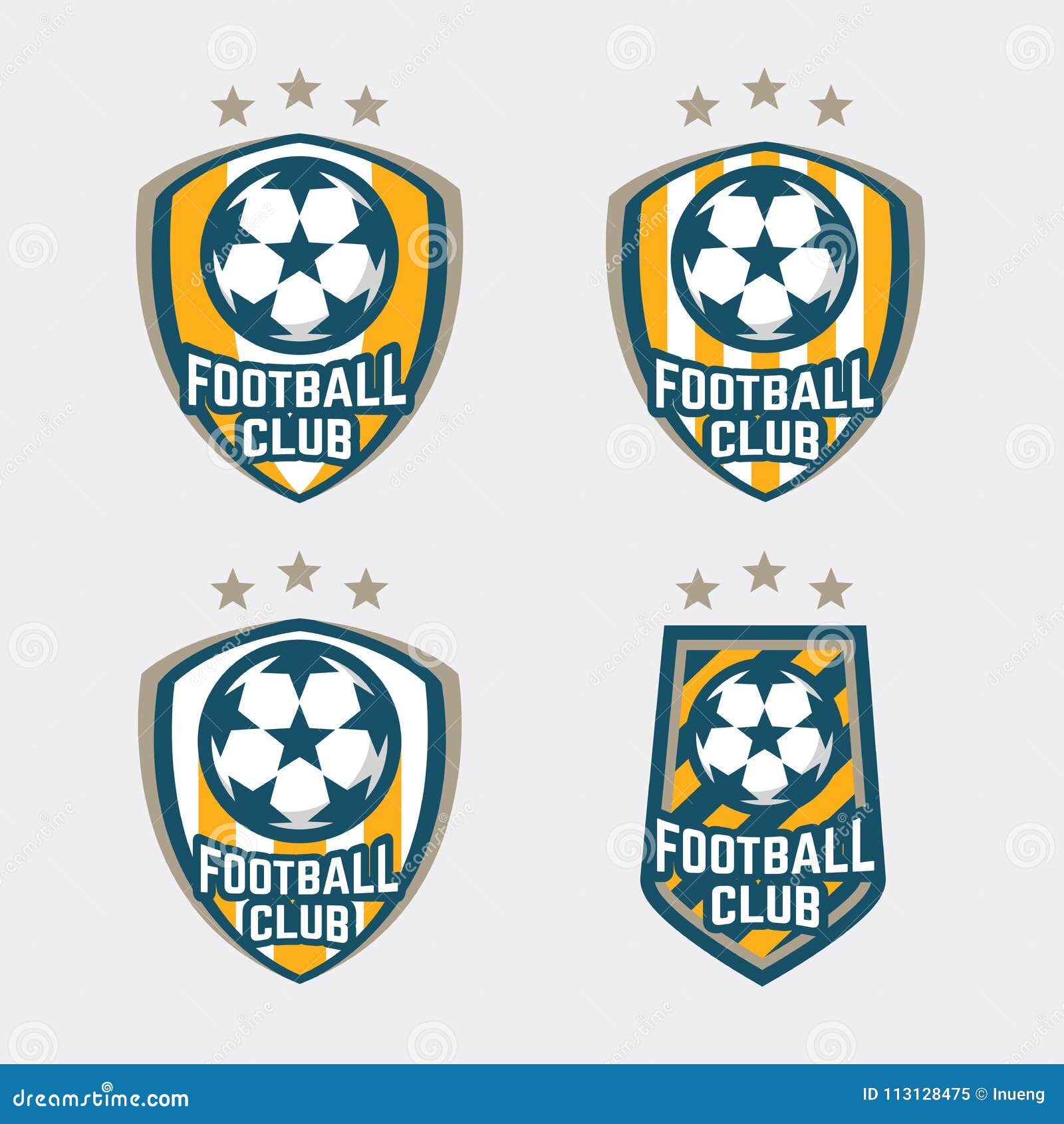 Football Club Logo Badges Set. Stock Vector - Illustration of badge ...