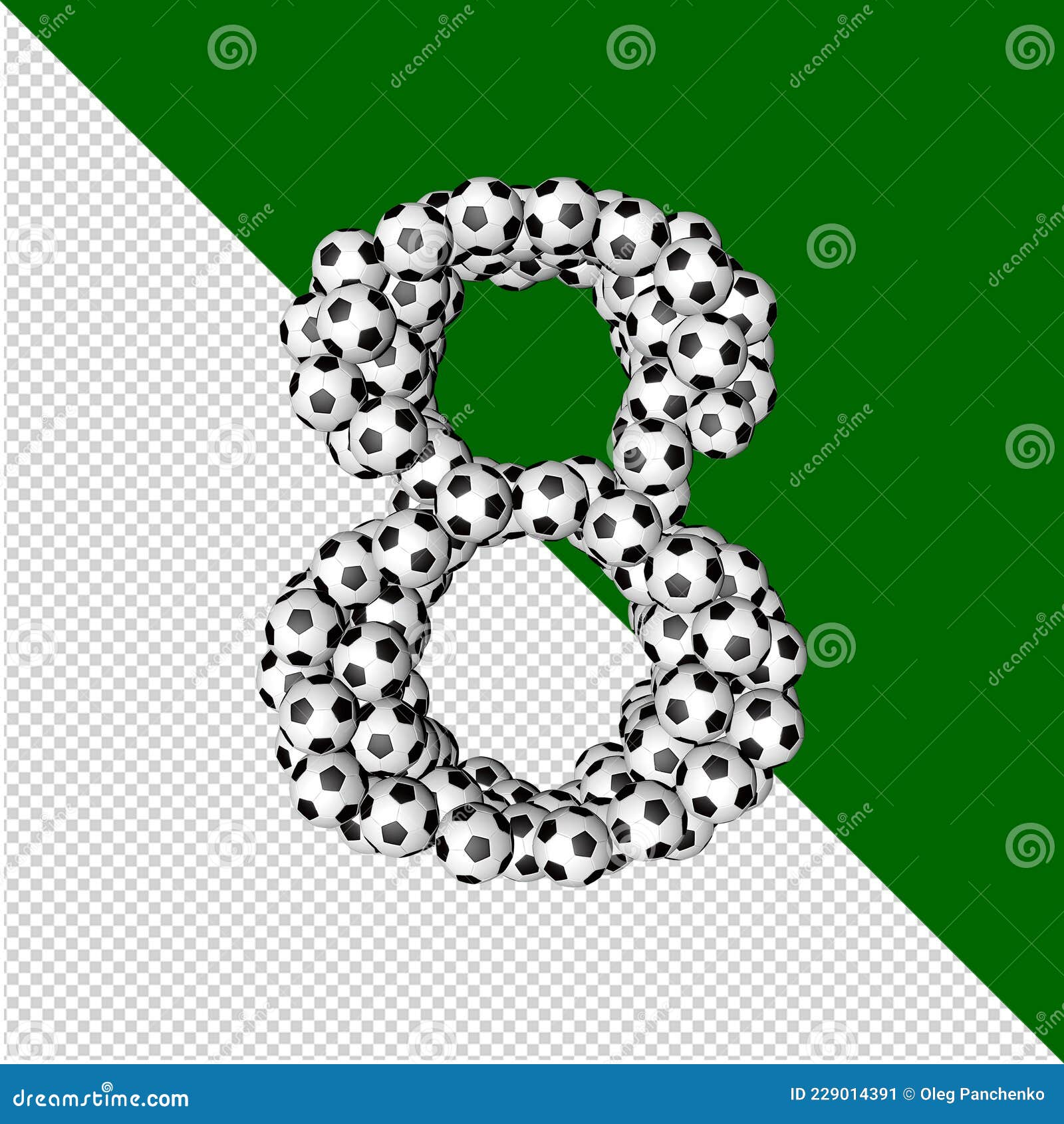 Football Collection Symbol. 3d Number 8 Stock Image - Illustration of