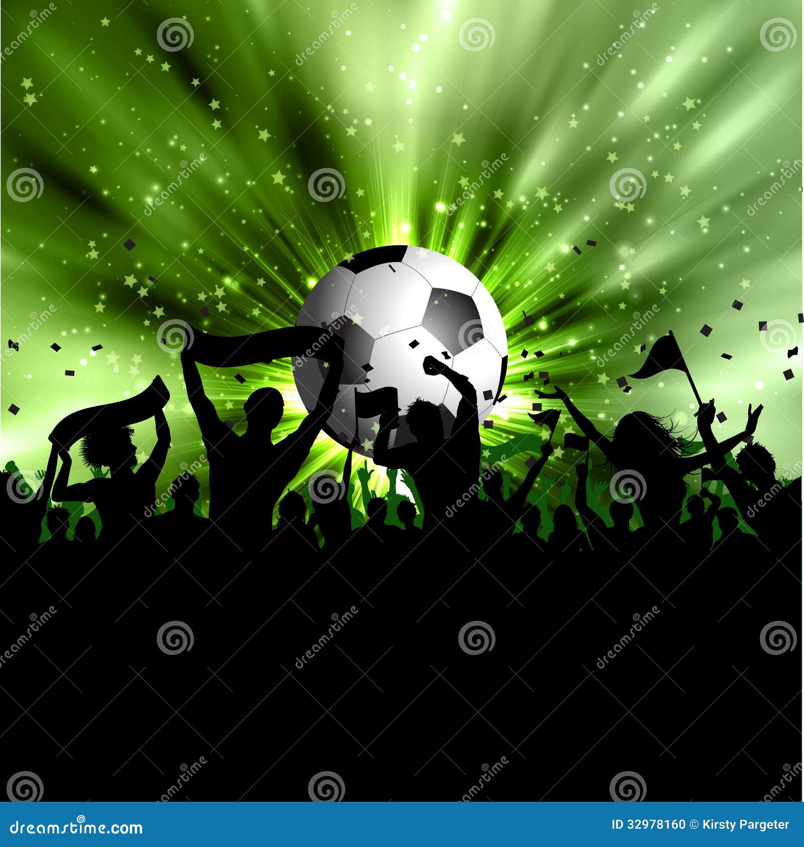 Football Crowd Background Cartoon Vector 41340089