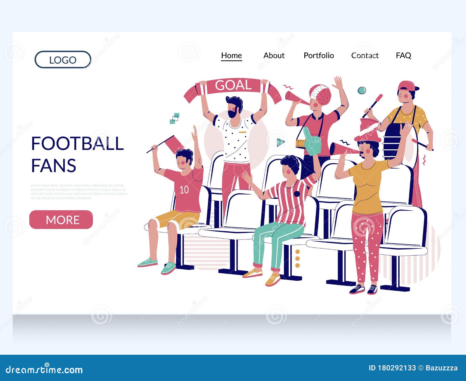 Football Fans Vector Website Landing Page Design Template Stock Vector ...