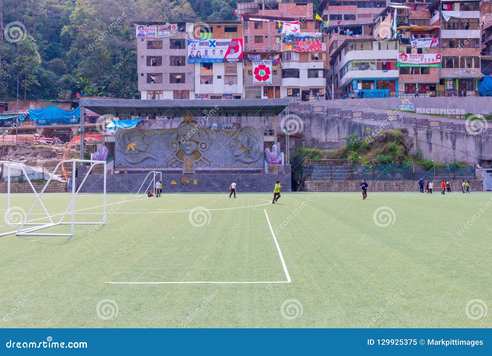 Football Field in Aguas Calientes Peru Editorial Image Image of aguas, cusco 129925375