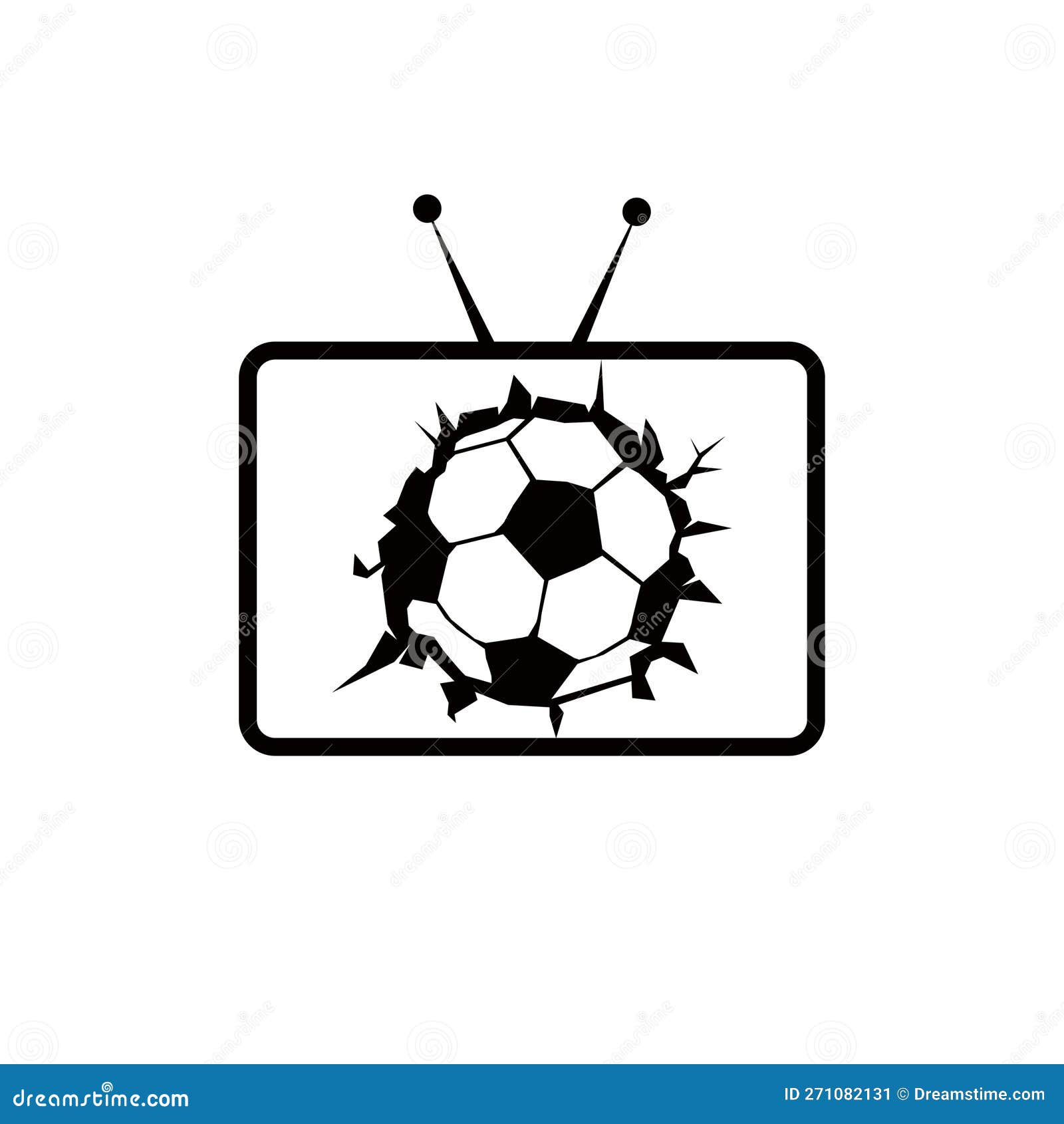 Football Game Sport Tv Channel Logo Design Stock Vector