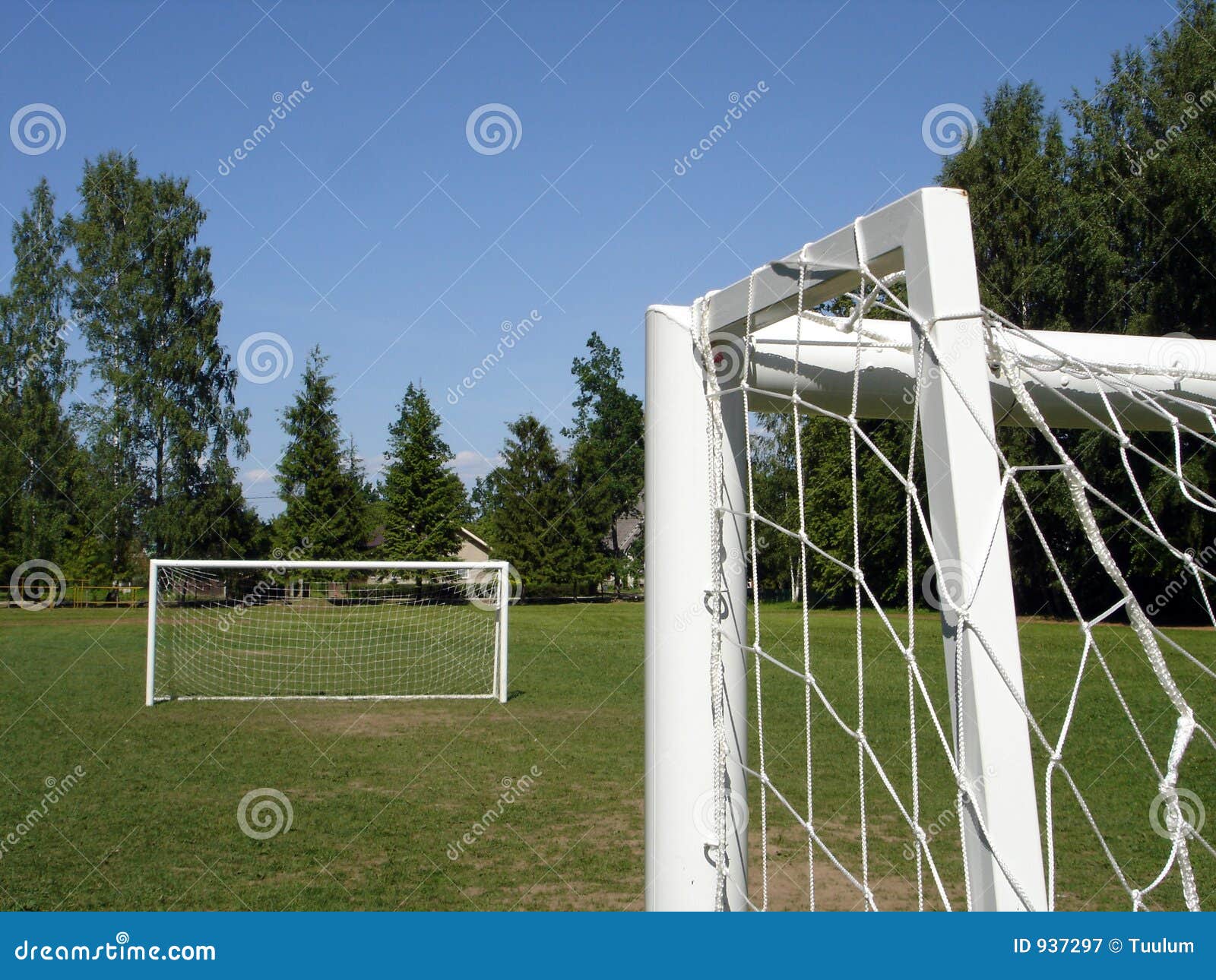 Football gates stock image. Image of green, hoop, village 937297