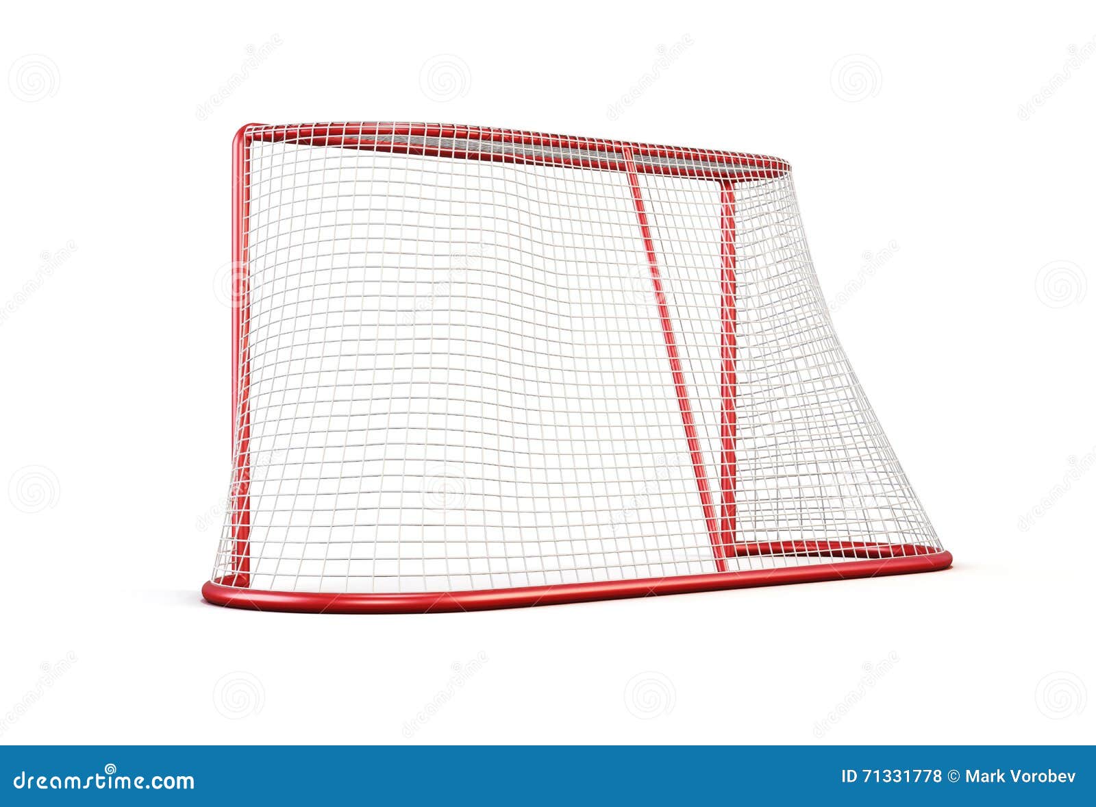 Football Goal on White Background. 3d Rendering Stock Illustration