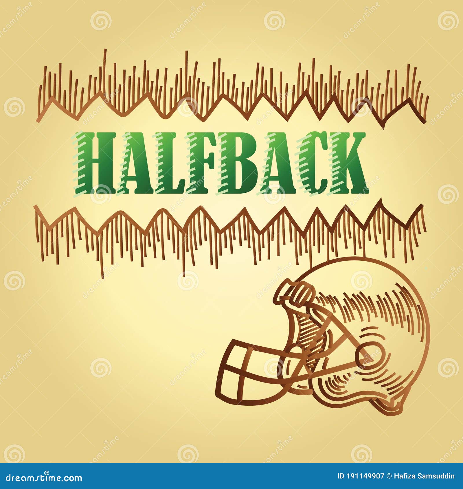 Football Halfback Position Text. Vector Illustration Decorative Design