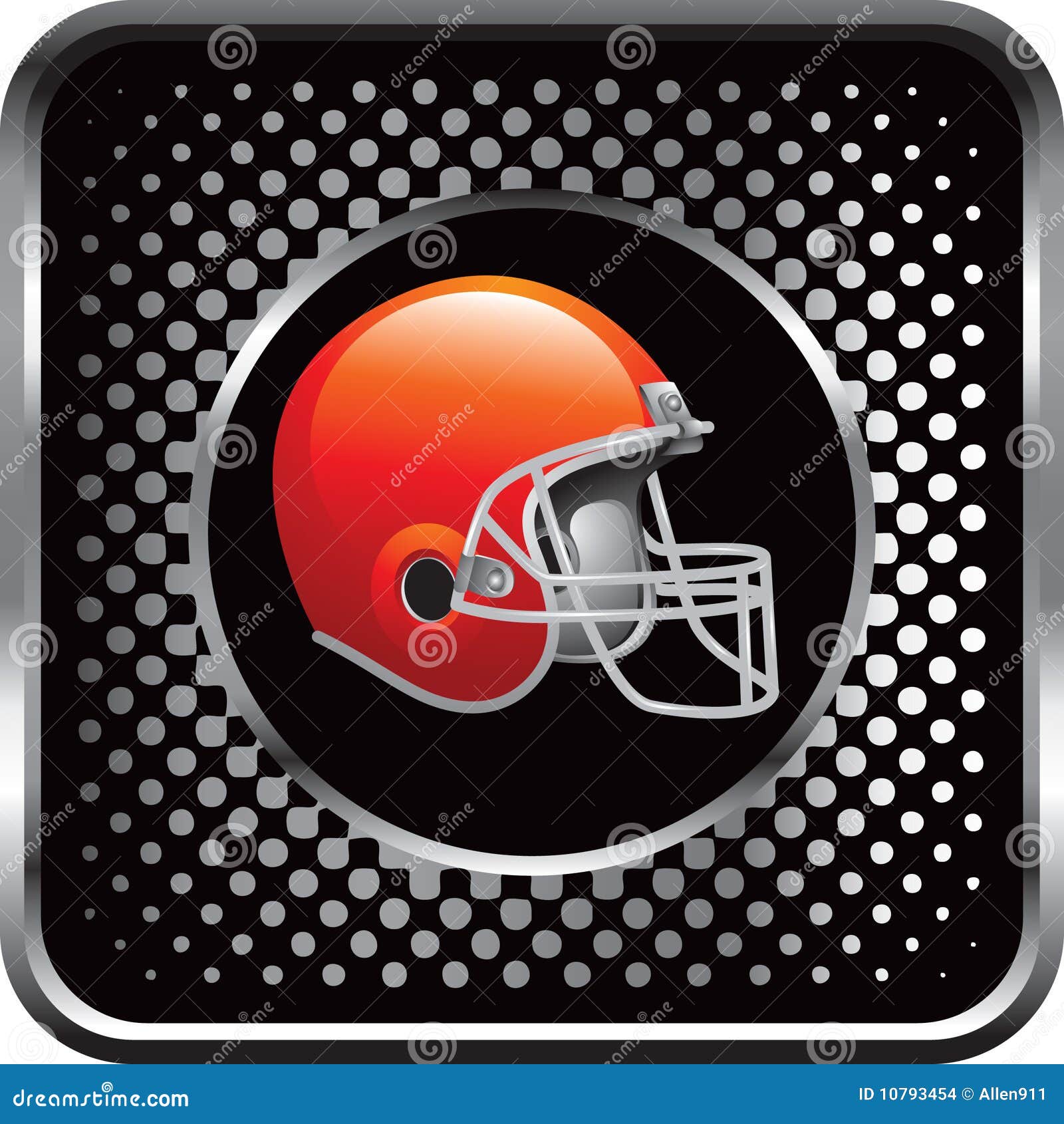 Football Helmet on Black  Icon Stock Vector Illustration of player
