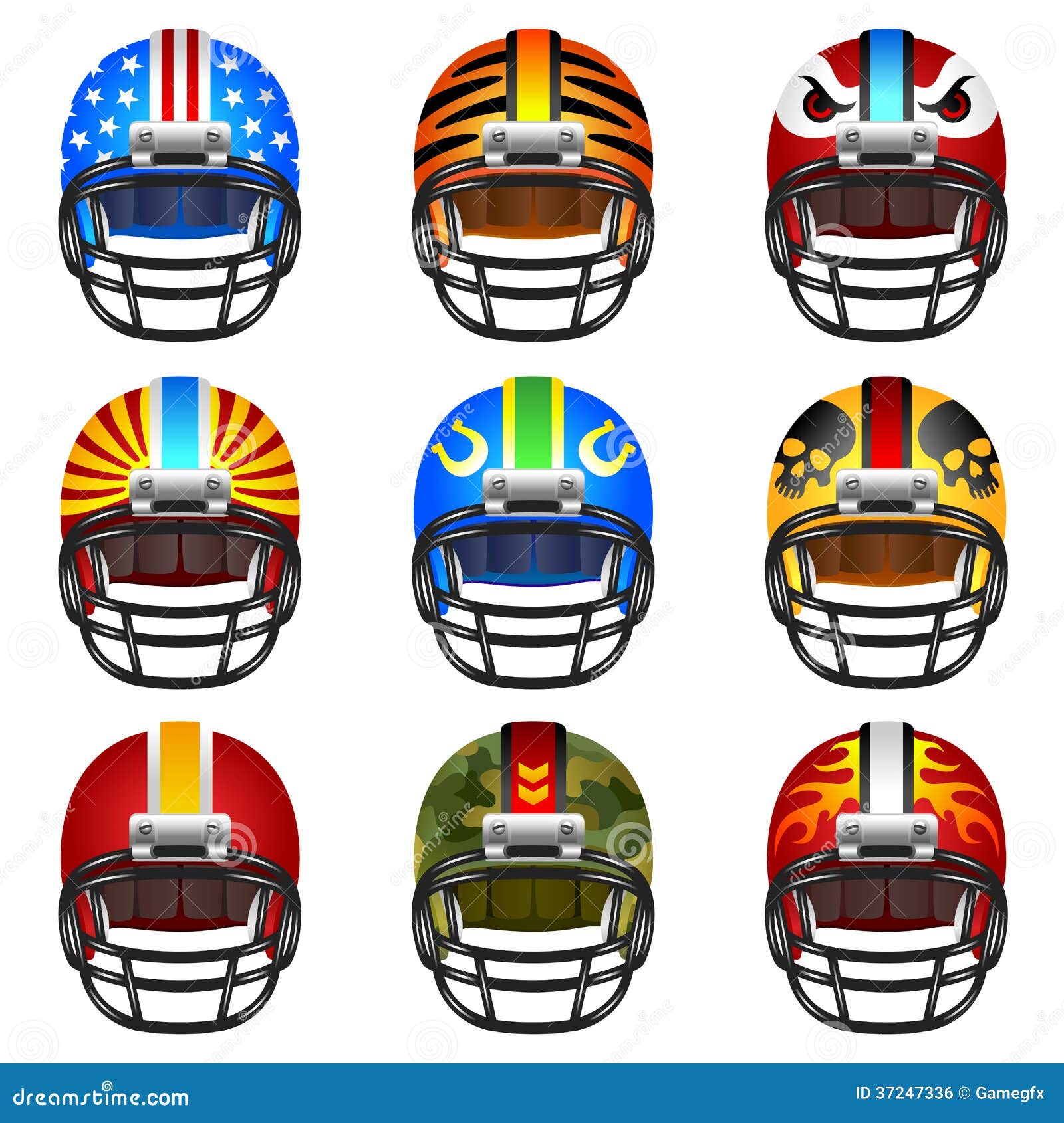 Football helmet set stock illustration. Illustration of isolated 37247336