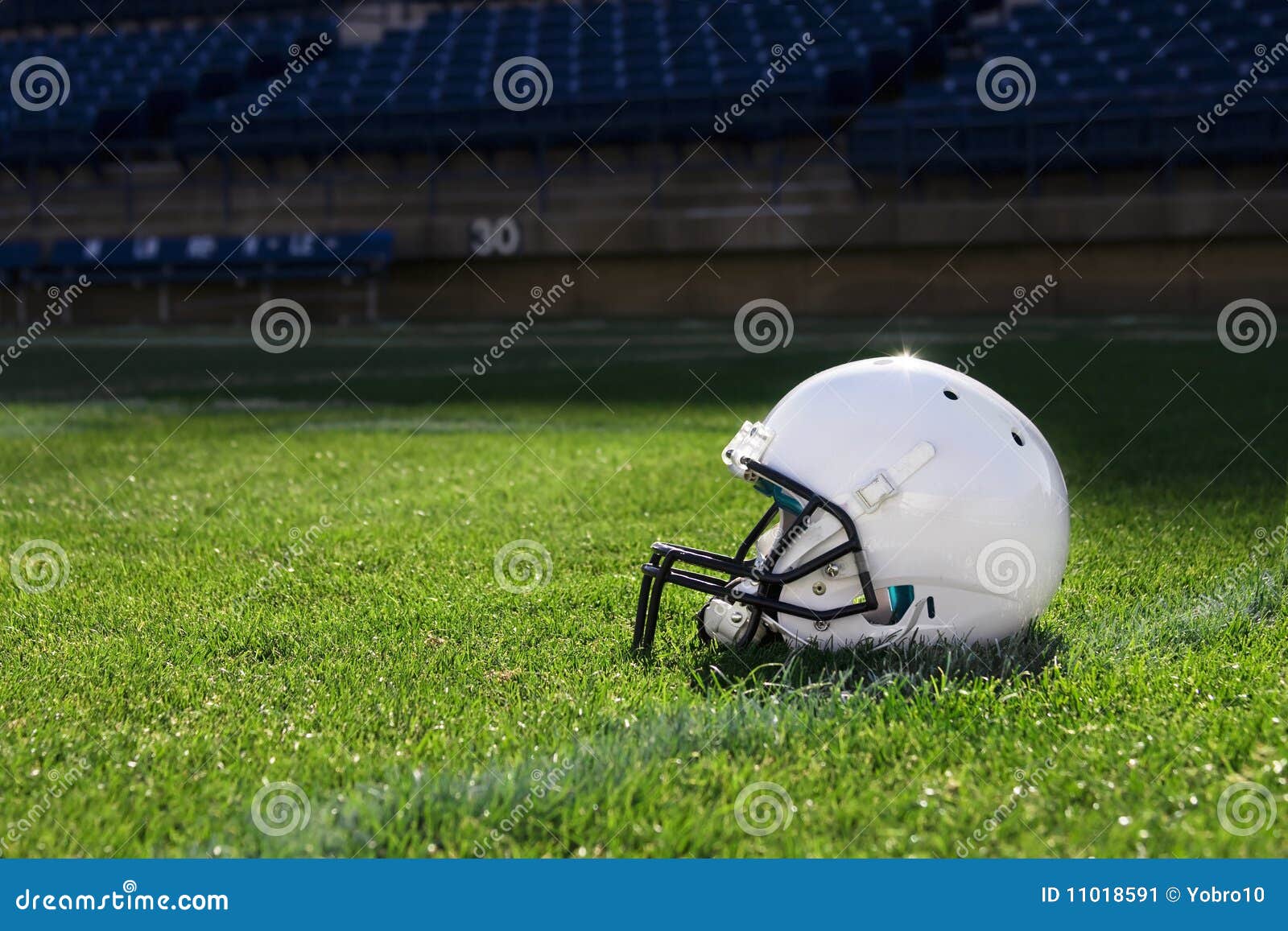 Football Helmet at the Stadium Stock Image Image of horizontal