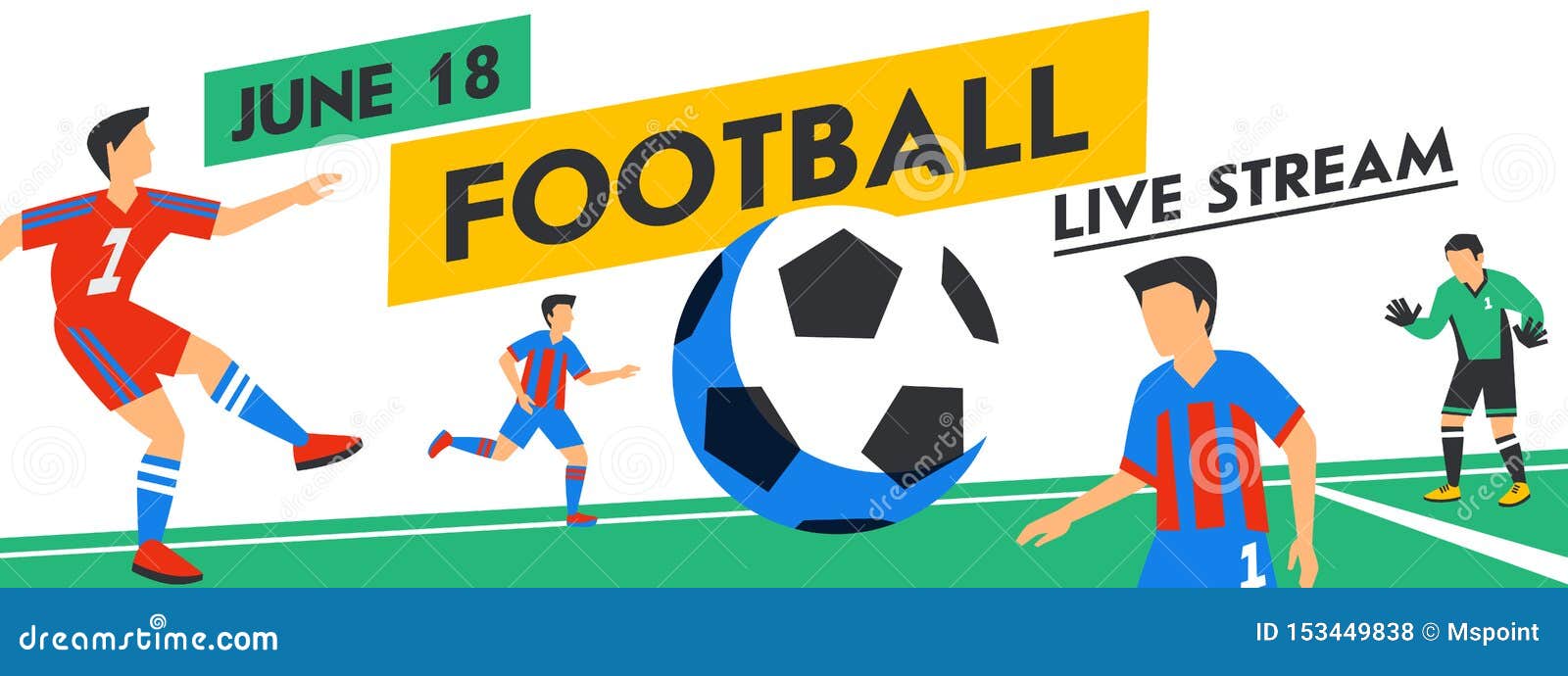 Football Web Banner. Live Stream Match