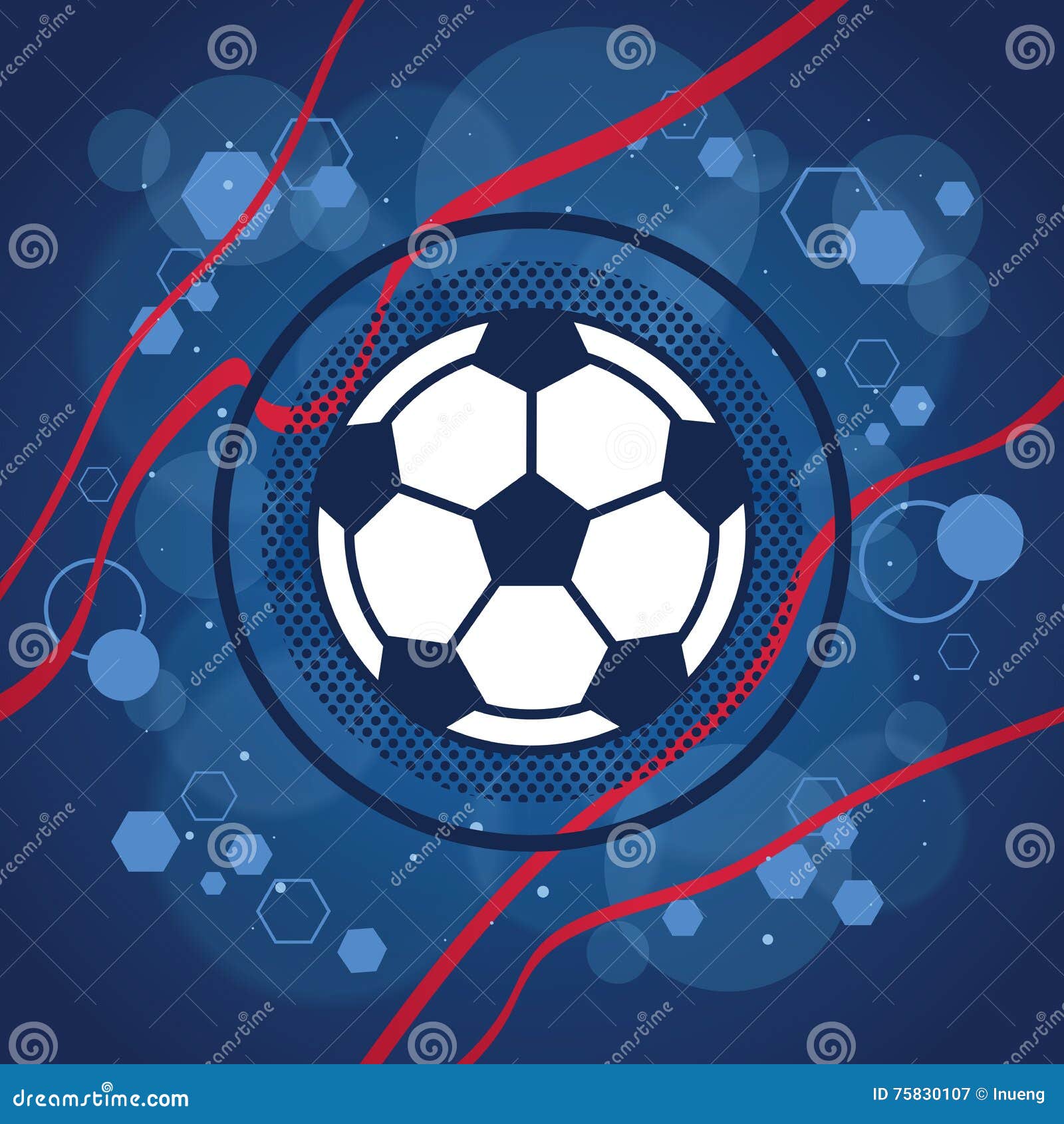 Football Icon on Blue Background Stock Vector Illustration of concept, ball 75830107