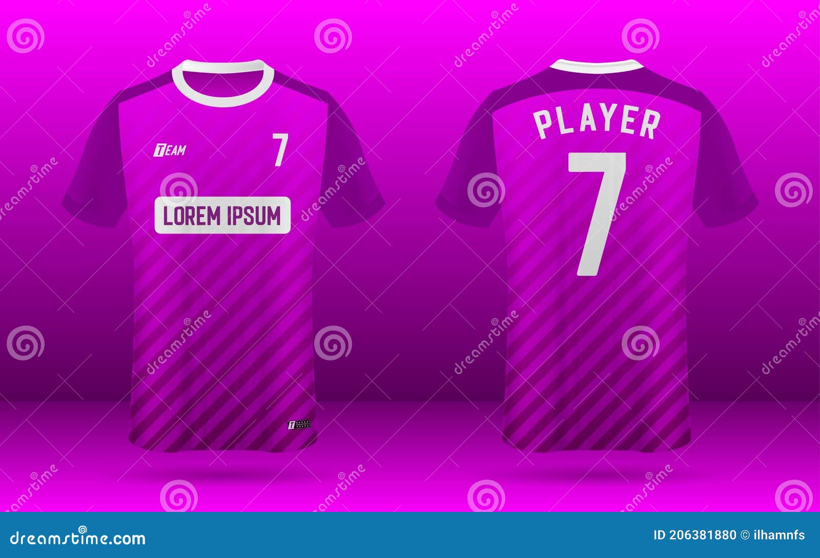 Football Jersey Front and Back Design Template Stock Vector