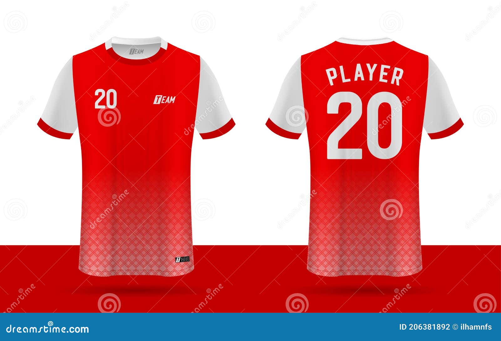 Football Jersey Front and Back Design Template Stock Vector