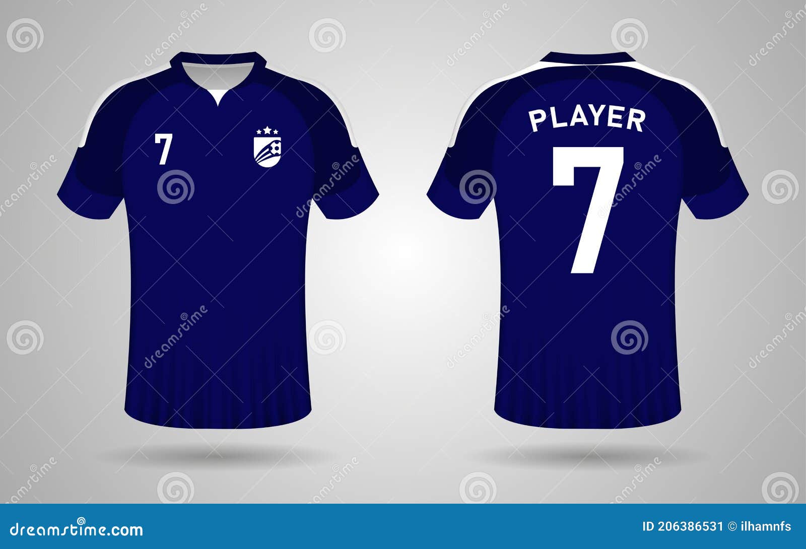 Football Jersey Front and Back Design Template Stock Vector