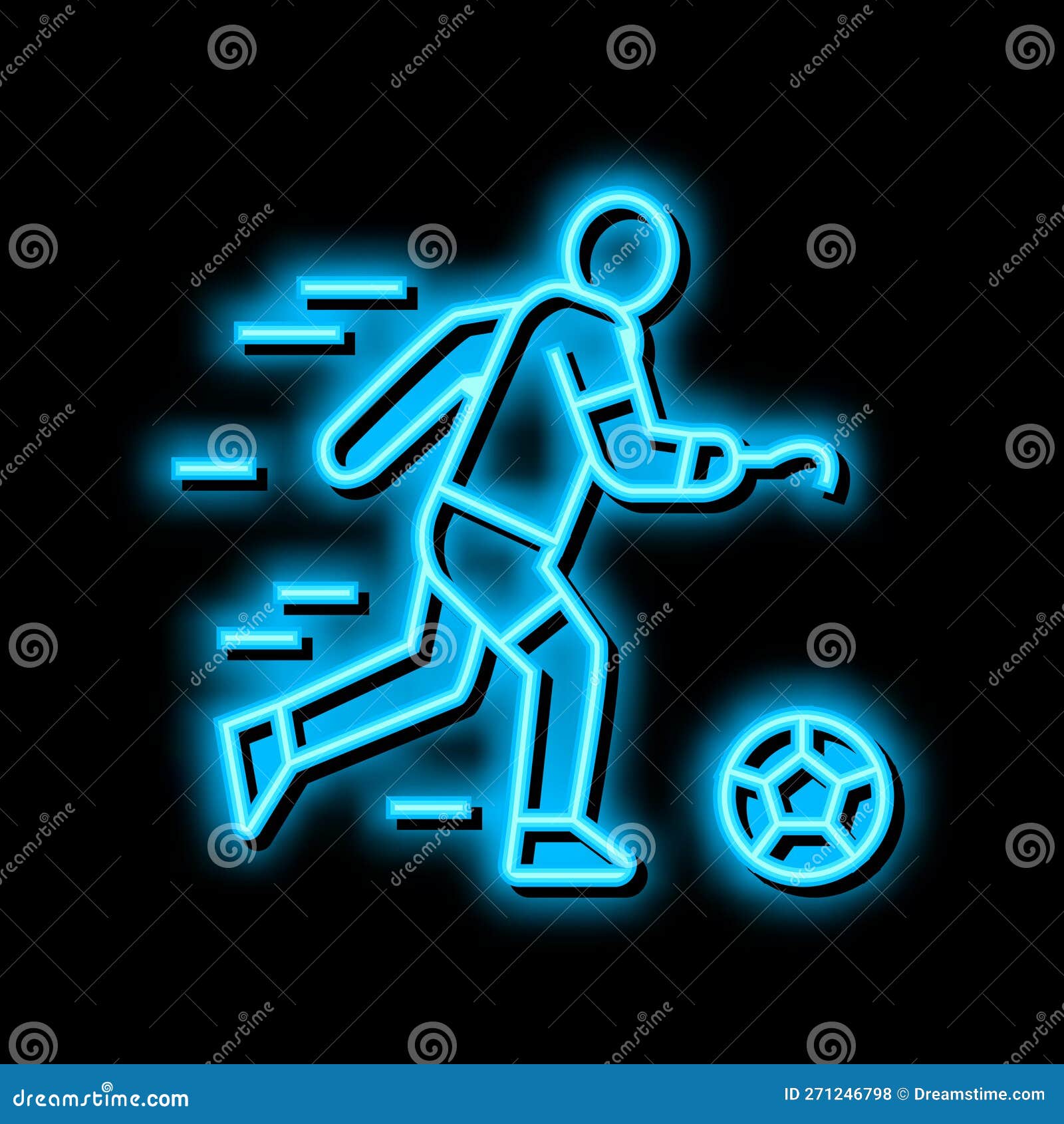 Football Football Jouer Athlète Handicapé Neon Lueur Icône