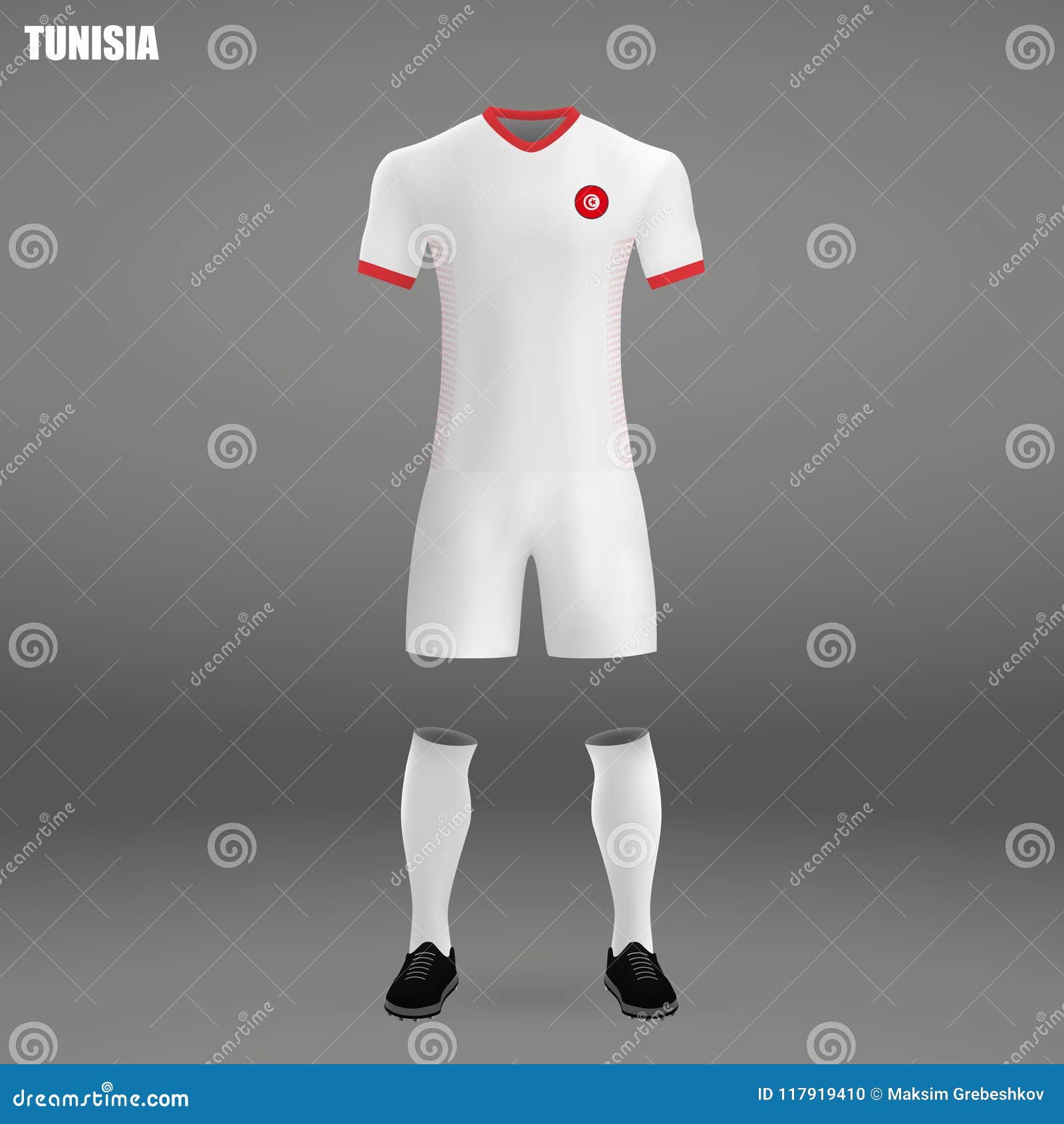 Football Kit of Tunisia 2018 Stock Vector - Illustration of advertising ...