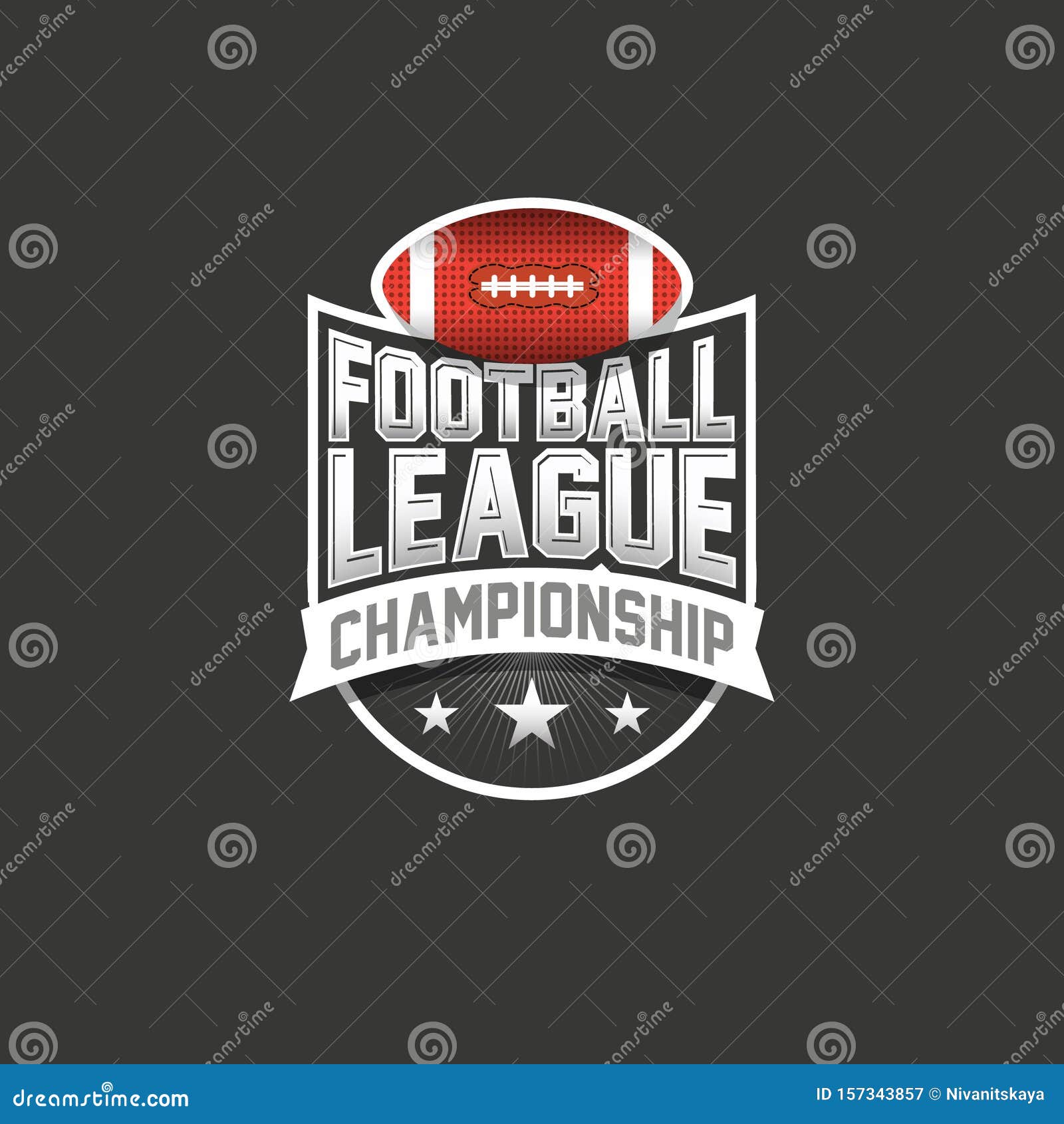 football league championship logo. american football sports emblem.