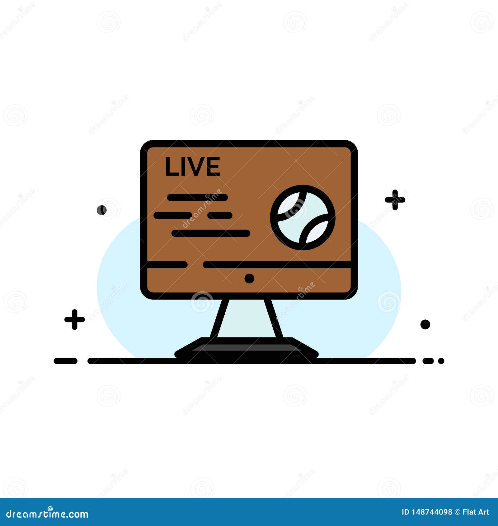 Football, Live, Soccer, Sport, Stream Business Flat Line Filled Icon Vector Banner Template Stock Vector