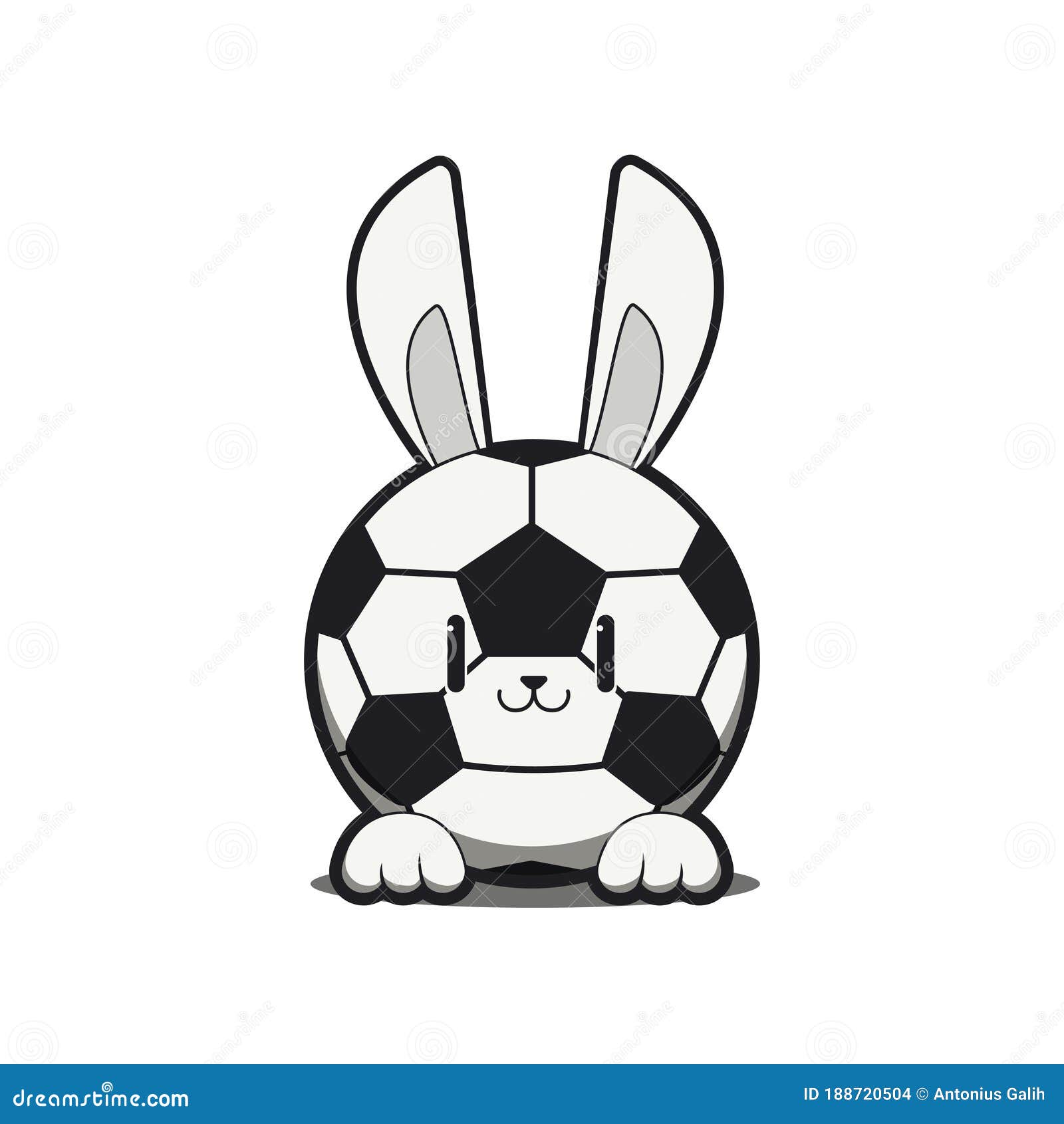Football Mascot Character Illustration with Bunny Ear Stock Vector -  Illustration of mascot, design: 188720504