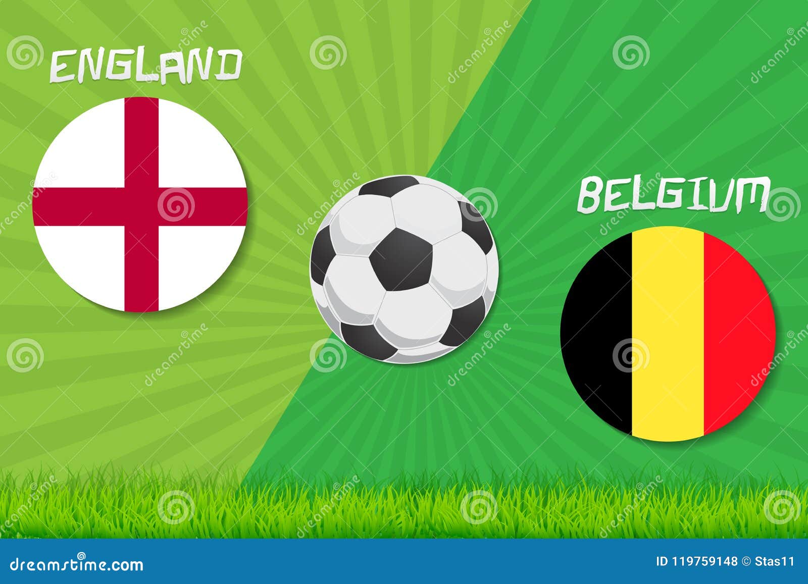 Football Match England Vs Belgium. Sport Background Stock Vector ...