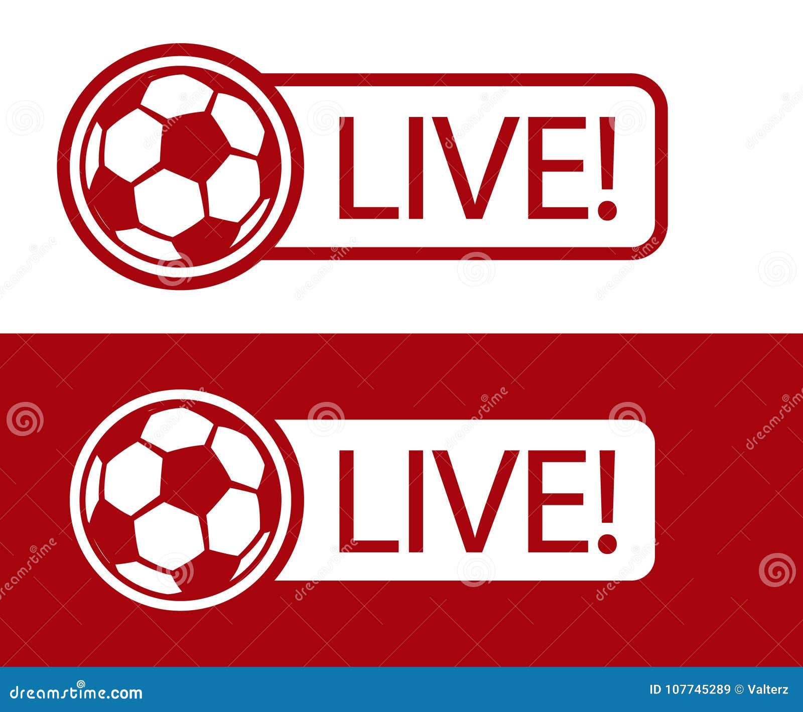 Football Match LIVE Broadcast Icon Vector Illustration Stock Vector