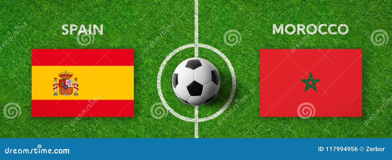 Football Match Spain Vs. Morocco Stock Photo Image of championship