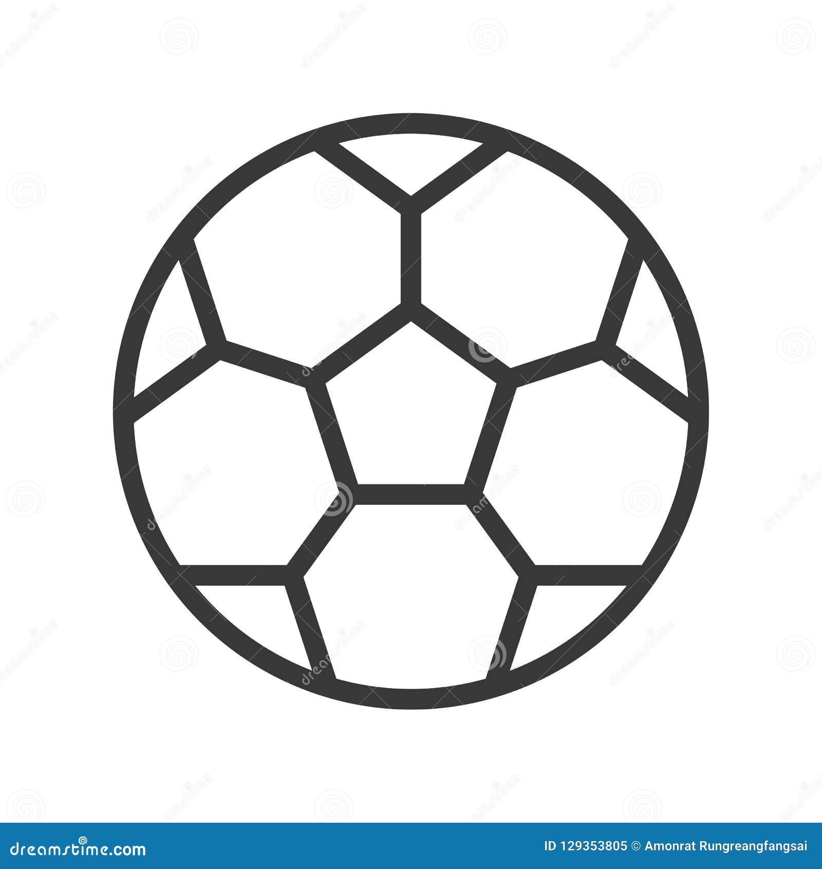 Football Outline Icon Soccer Related, Vector Illustration Stock Vector