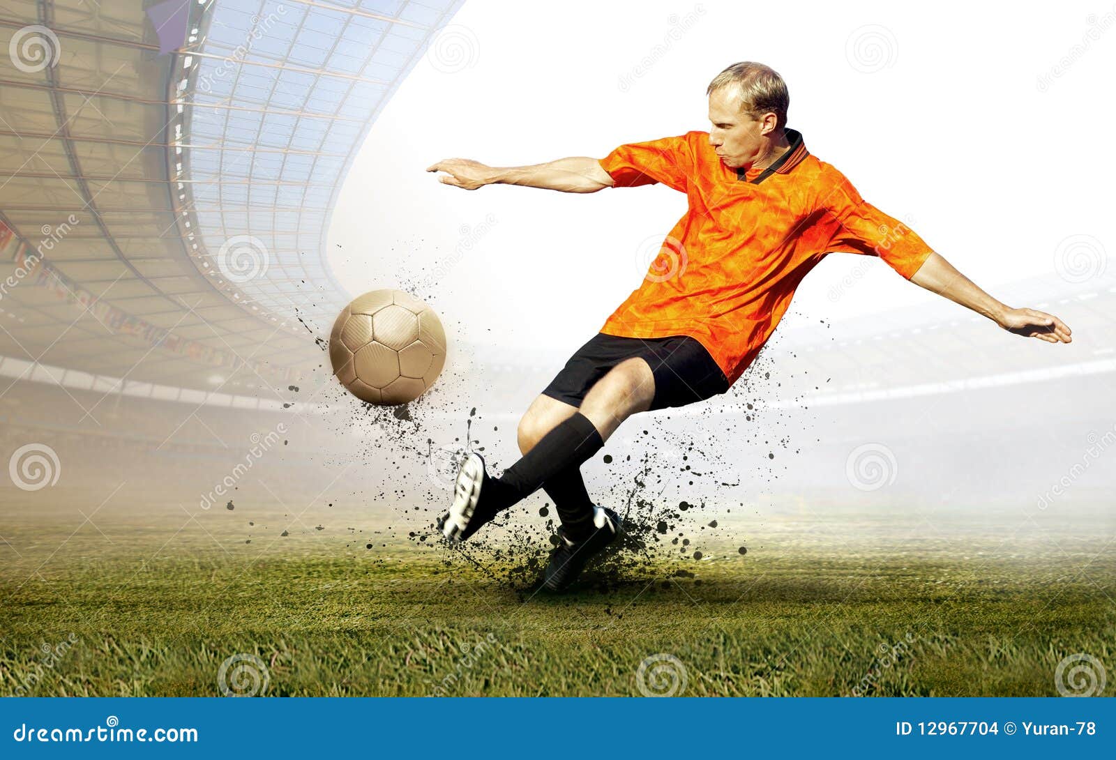 Football player stock photo. Image of leisure, smoke 12967704